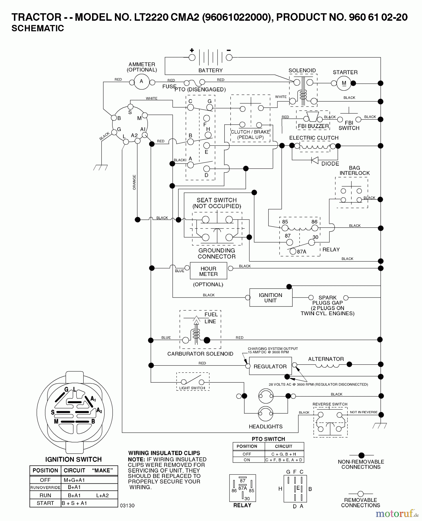 Jonsered Rasen und Garten Traktoren LT2220 CMA2 (96061022000) - Jonsered Lawn & Garden Tractor (2007-04) SCHEMATIC