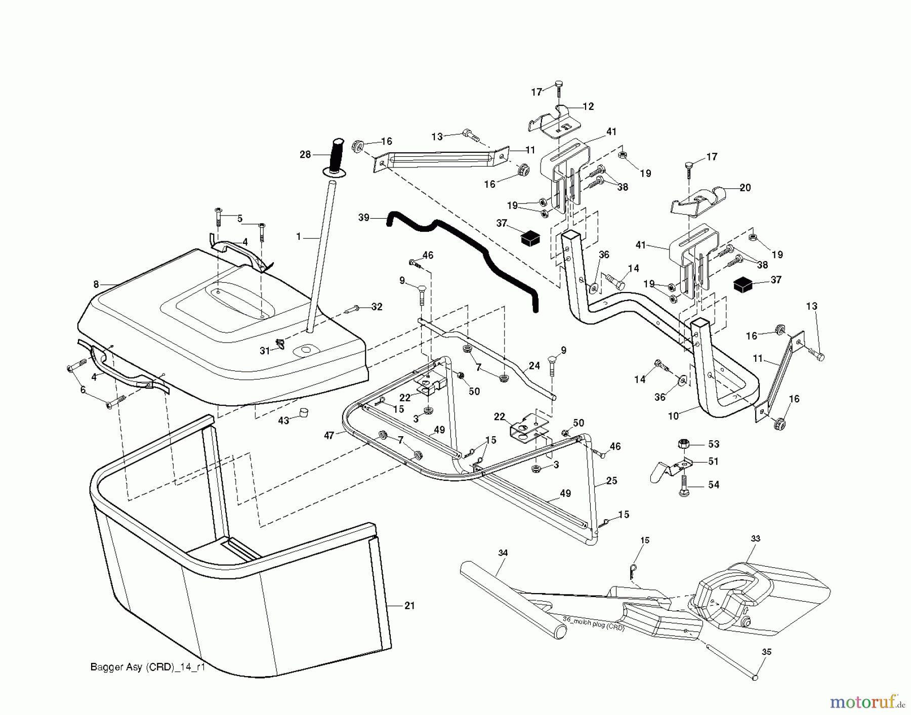  Jonsered Rasen  und Garten Traktoren LT2220 CMA2 (96061022003) - Jonsered Lawn & Garden Tractor (2009-07) BAGGER