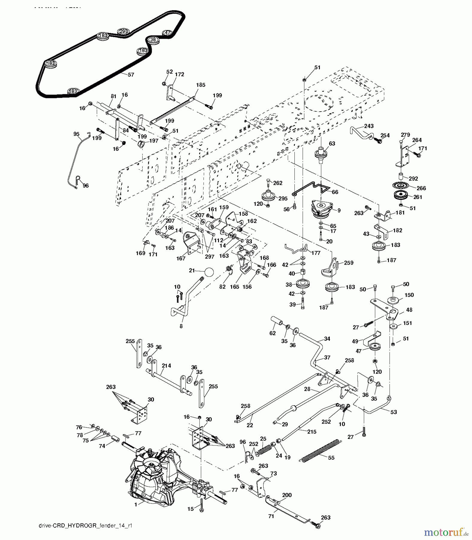 Jonsered Rasen und Garten Traktoren LT2220 CMA2 (96061022003) - Jonsered Lawn & Garden Tractor (2009-07) DRIVE
