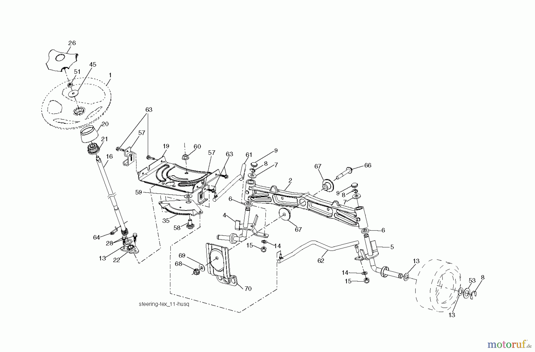 Jonsered Rasen und Garten Traktoren LT2223 A2 (96041004000) - Jonsered Lawn & Garden Tractor (2007-07) STEERING
