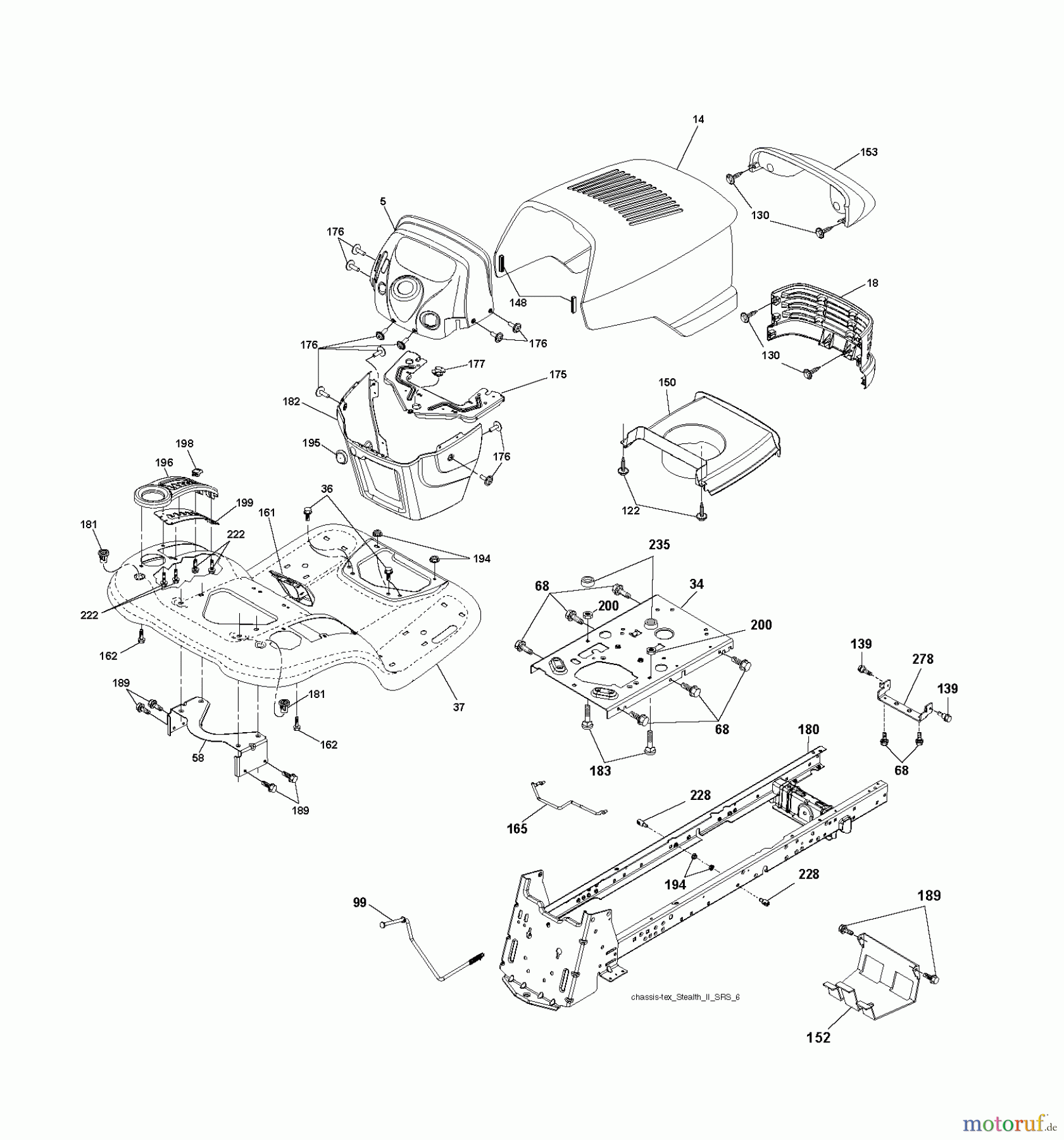  Jonsered Rasen  und Garten Traktoren LT2223 A2 (96041004001) - Jonsered Lawn & Garden Tractor (2007-05) CHASSIS ENCLOSURES