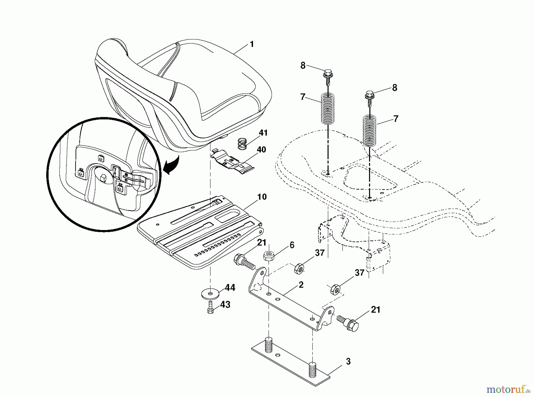  Jonsered Rasen  und Garten Traktoren LT2223 A2 (96041004002) - Jonsered Lawn & Garden Tractor (2008-01) SEAT