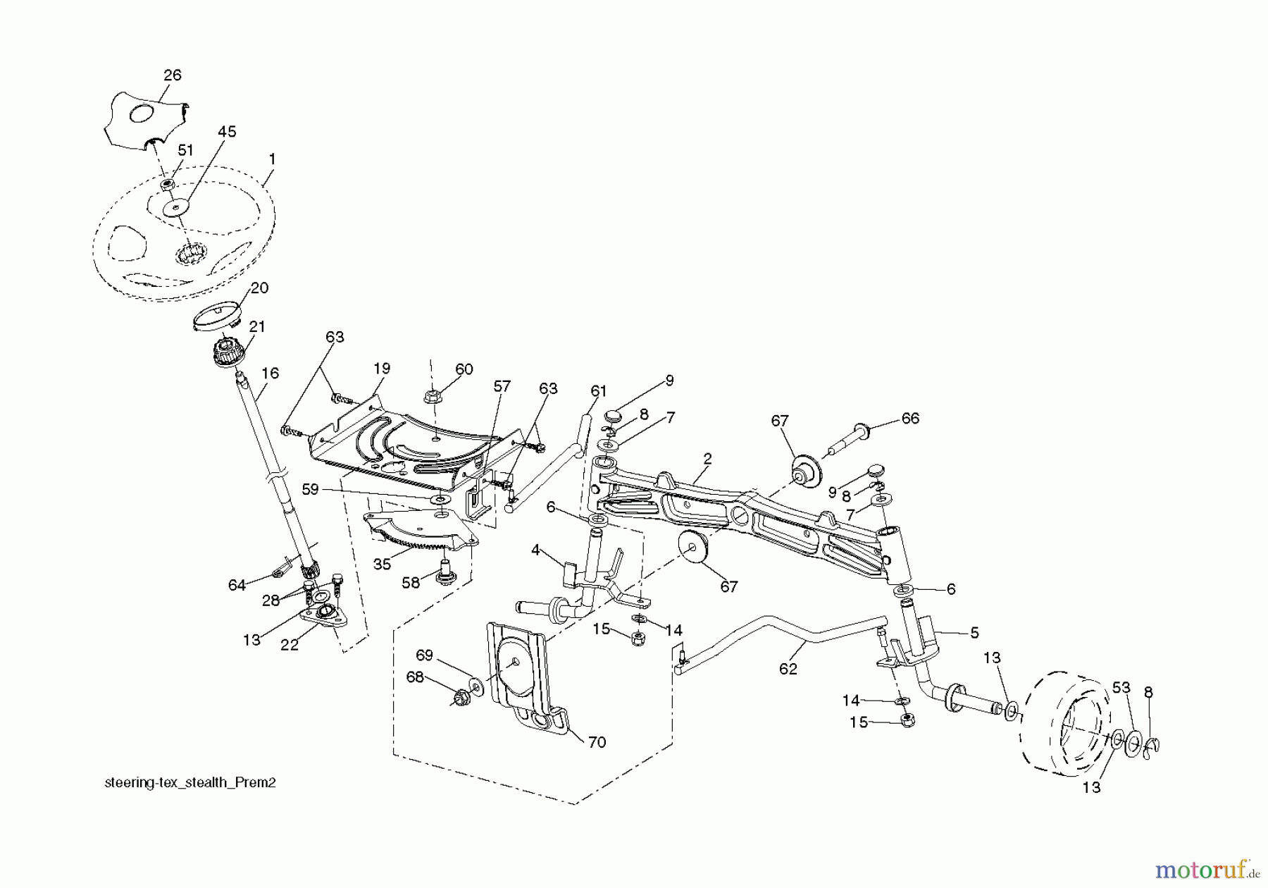  Jonsered Rasen  und Garten Traktoren LT2223 A2 (96041004002) - Jonsered Lawn & Garden Tractor (2008-01) STEERING