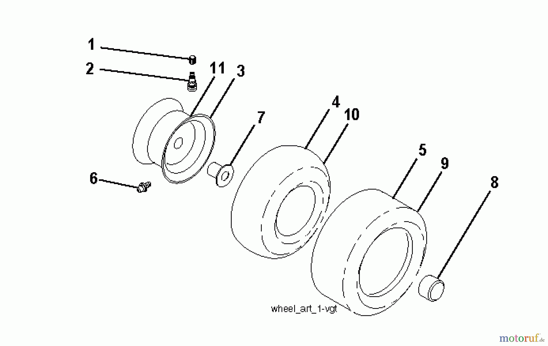 Jonsered Rasen und Garten Traktoren LT2223 A2 (96041004002) - Jonsered Lawn & Garden Tractor (2008-01) WHEELS TIRES