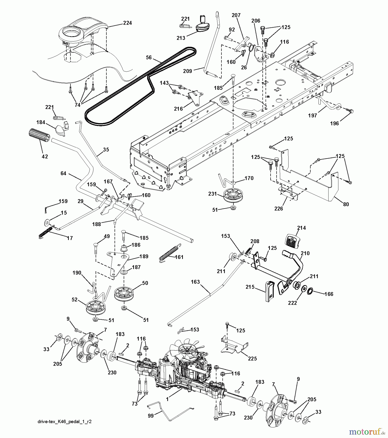  Jonsered Rasen  und Garten Traktoren LT2223 A2 (96041011000) - Jonsered Lawn & Garden Tractor (2009-01) DRIVE