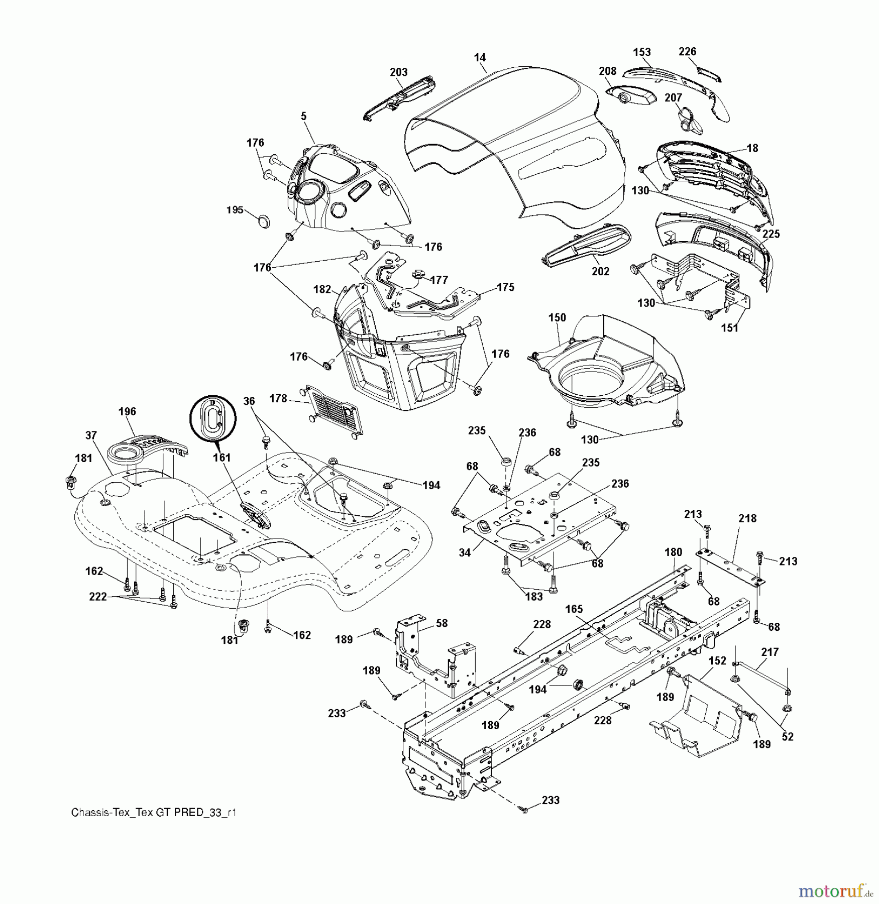  Jonsered Rasen  und Garten Traktoren LT2223 A2 (96041011003) - Jonsered Lawn & Garden Tractor (2010-08) CHASSIS ENCLOSURES
