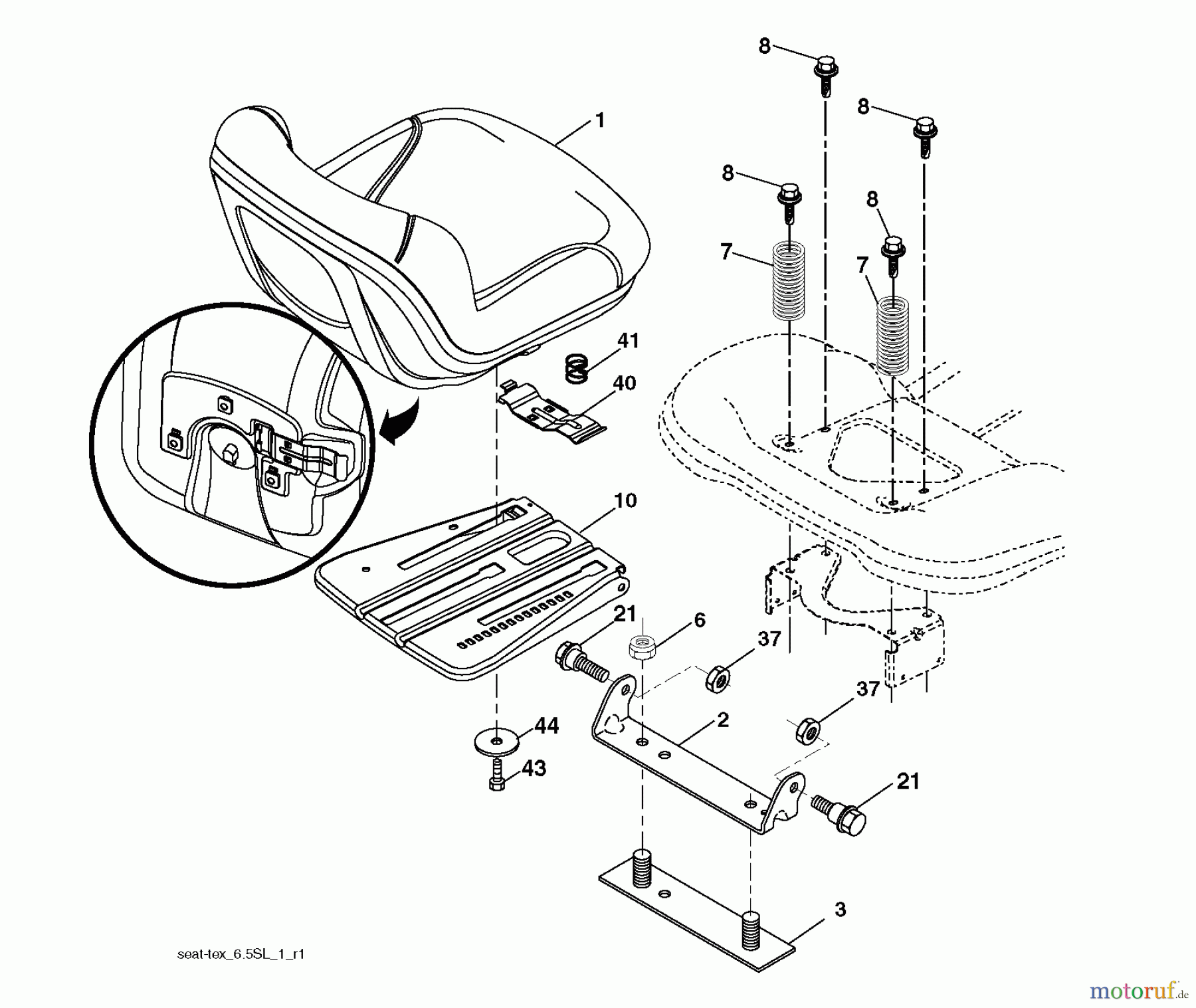 Jonsered Rasen und Garten Traktoren LT2320 A2 (96041034700) - Jonsered Lawn & Garden Tractor (2013-06) SEAT
