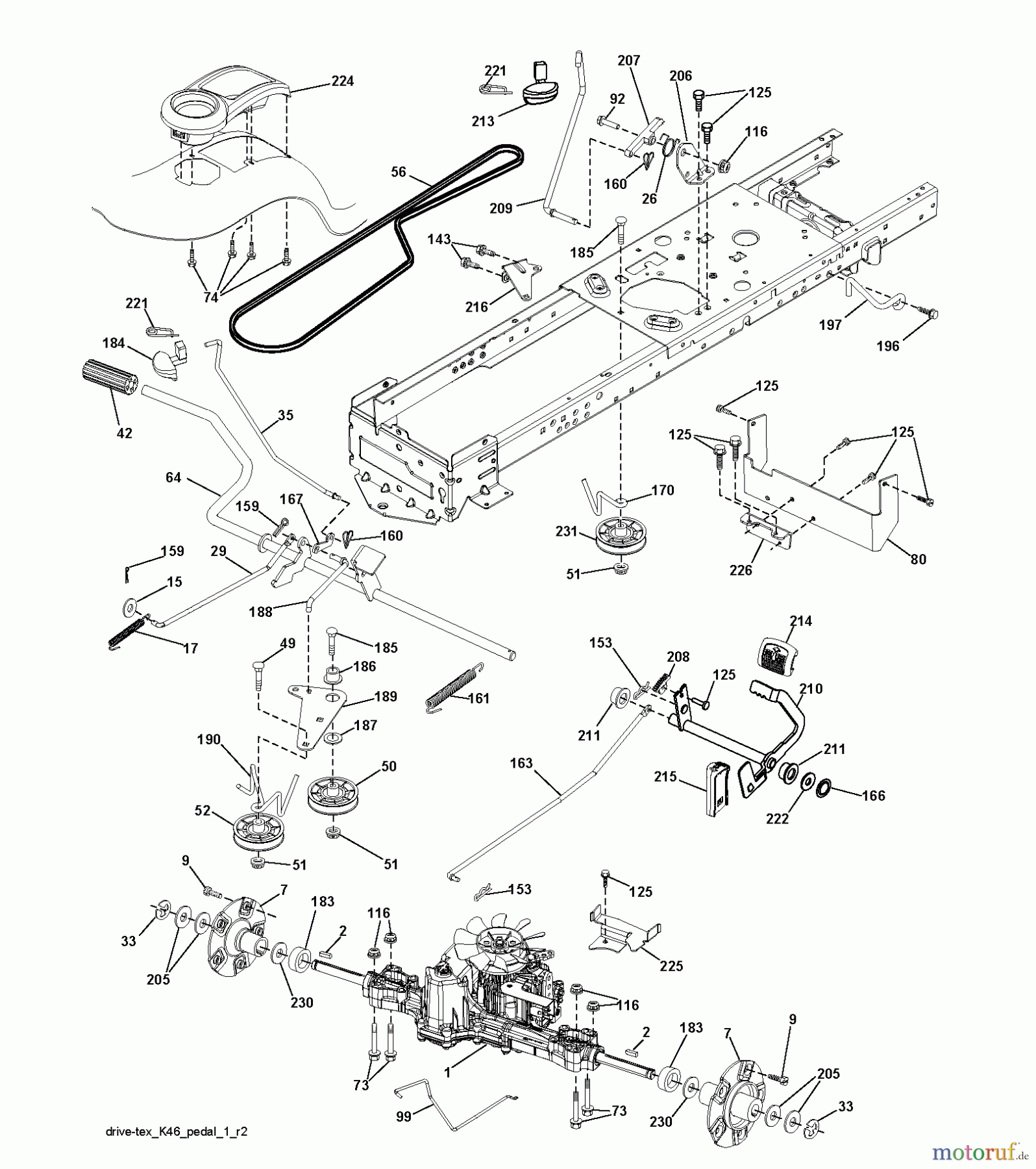 Jonsered Rasen  und Garten Traktoren LT2223 A2 (96041011101) - Jonsered Lawn & Garden Tractor (2010-02) DRIVE