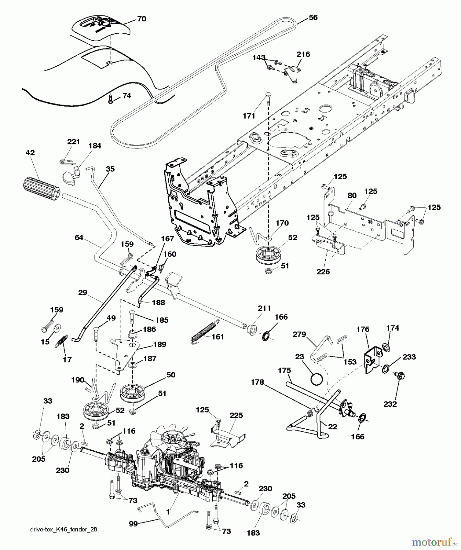 Jonsered Rasen und Garten Traktoren LT2223 A2 (96041014403) - Jonsered Lawn & Garden Tractor (2012-02) DRIVE