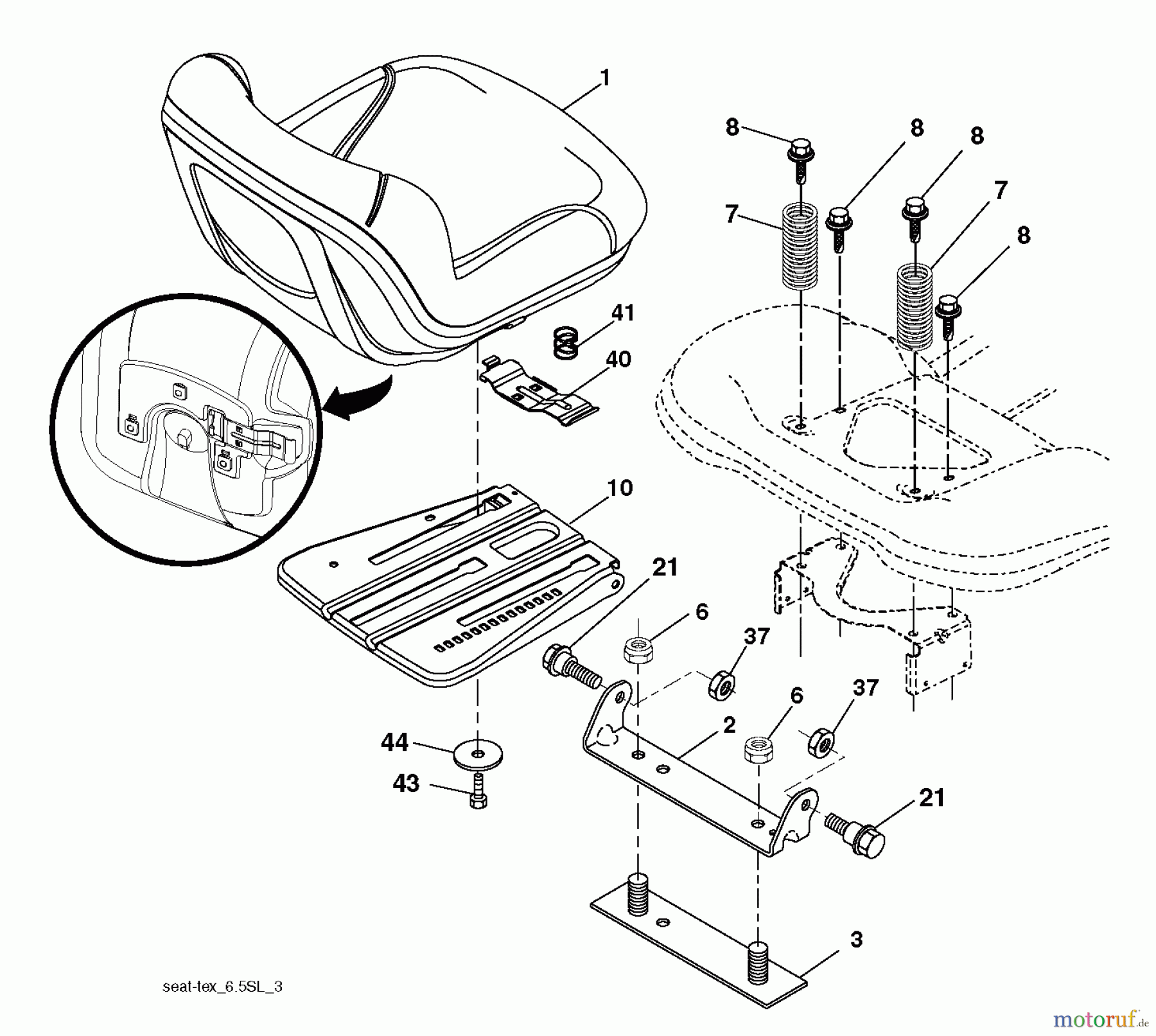 Jonsered Rasen und Garten Traktoren LT2223 A2 (96041014403) - Jonsered Lawn & Garden Tractor (2012-02) SEAT