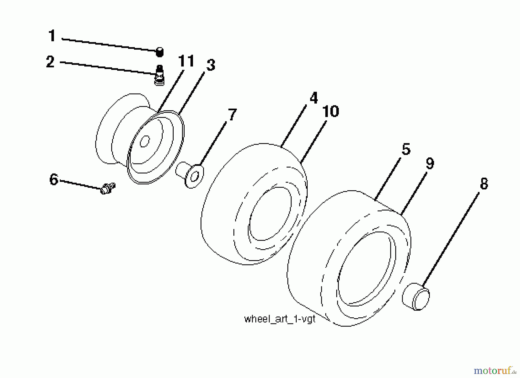 Jonsered Rasen und Garten Traktoren LT2223 A2 (96041014403) - Jonsered Lawn & Garden Tractor (2012-02) WHEELS TIRES