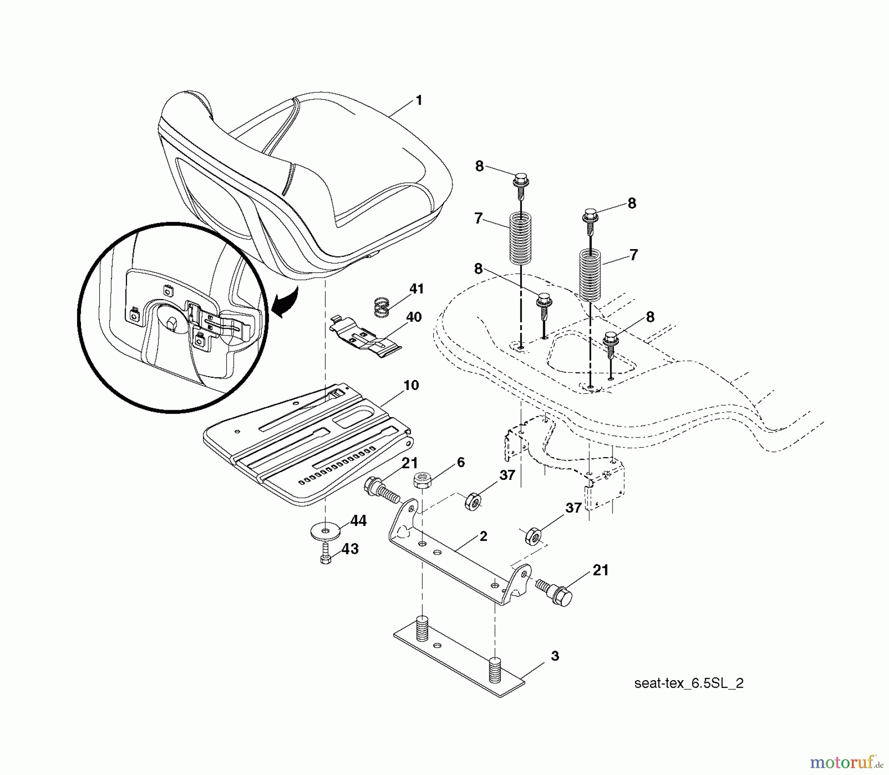 Jonsered Rasen und Garten Traktoren LT2223 A2 (96041014700) - Jonsered Lawn & Garden Tractor (2009-04) SEAT