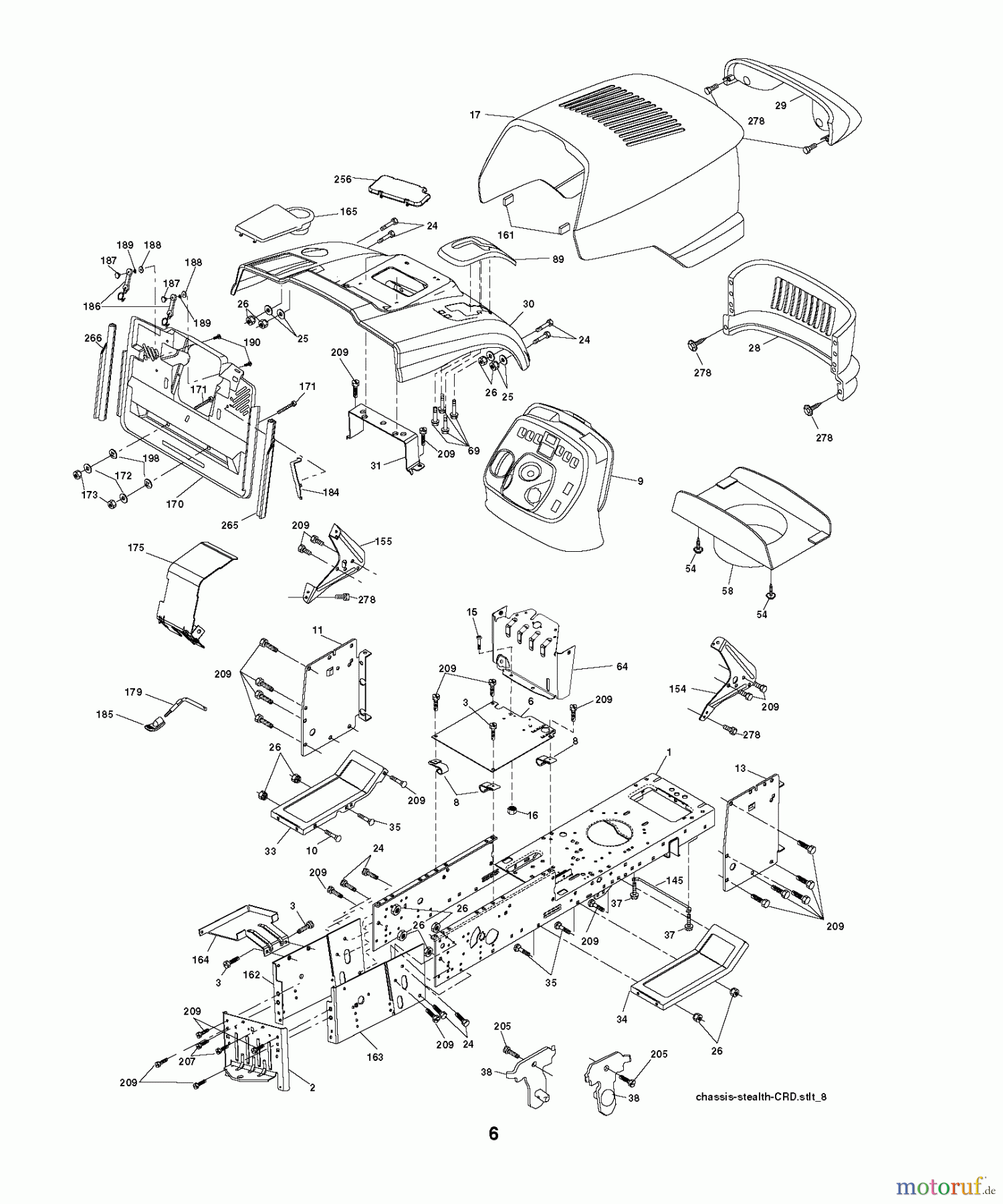 Jonsered Rasen und Garten Traktoren LT2223 CMA2 (96061020002) - Jonsered Lawn & Garden Tractor (2007-09) CHASSIS ENCLOSURES