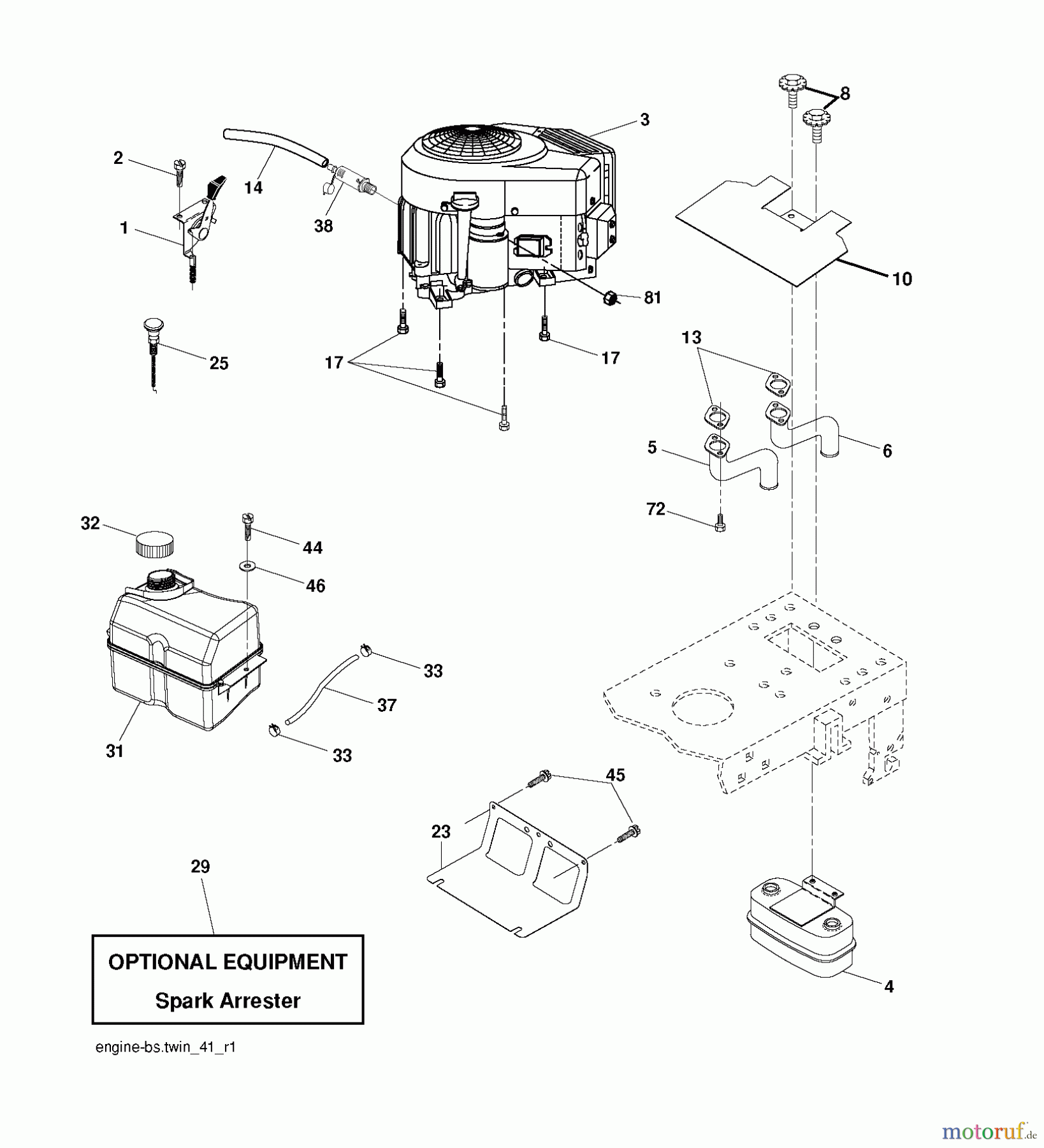 Jonsered Rasen und Garten Traktoren LT2223 CMA2 (96061020002) - Jonsered Lawn & Garden Tractor (2007-09) ENGINE