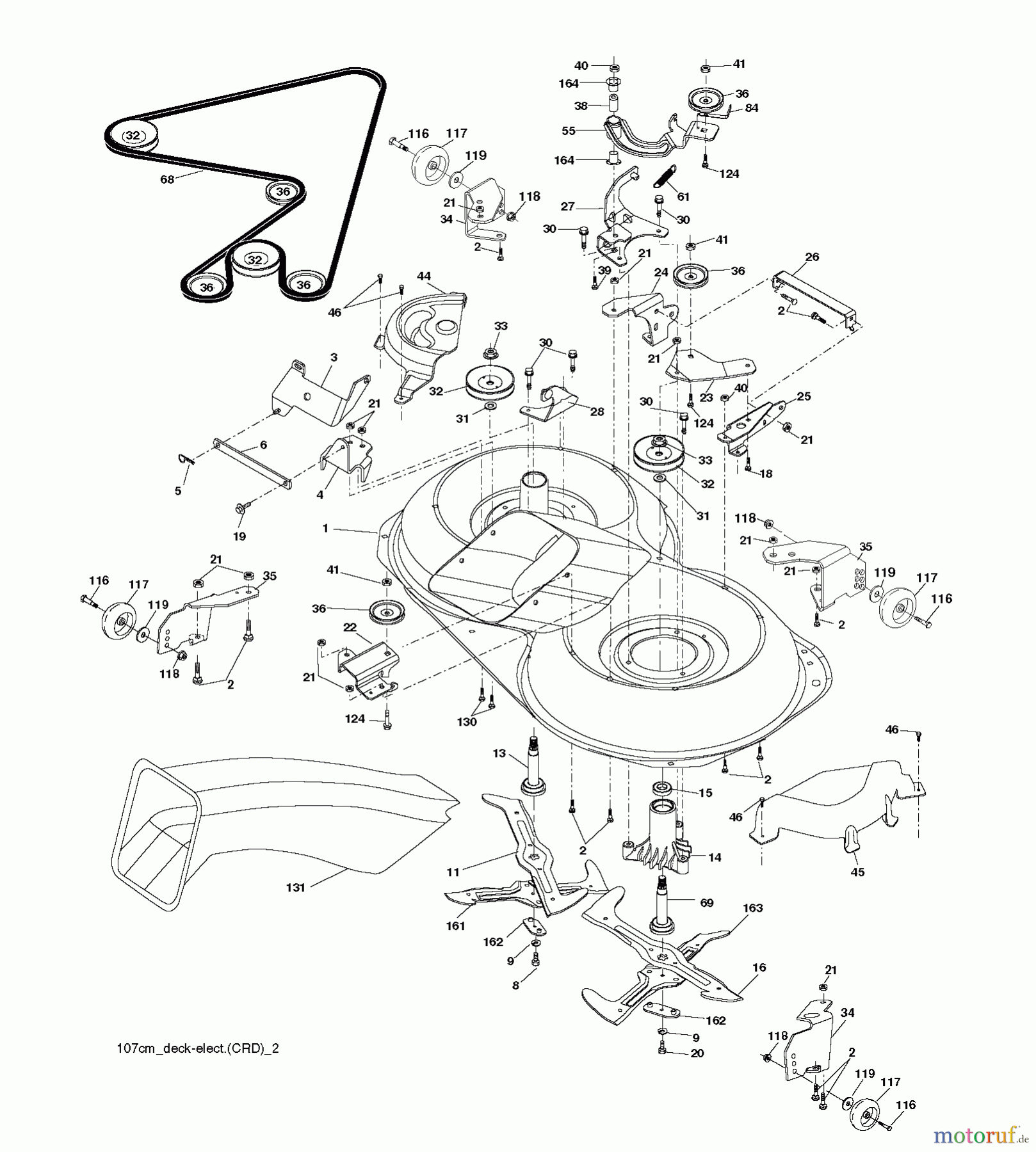 Jonsered Rasen und Garten Traktoren LT2223 CMA2 (96061020002) - Jonsered Lawn & Garden Tractor (2007-09) MOWER DECK / CUTTING DECK
