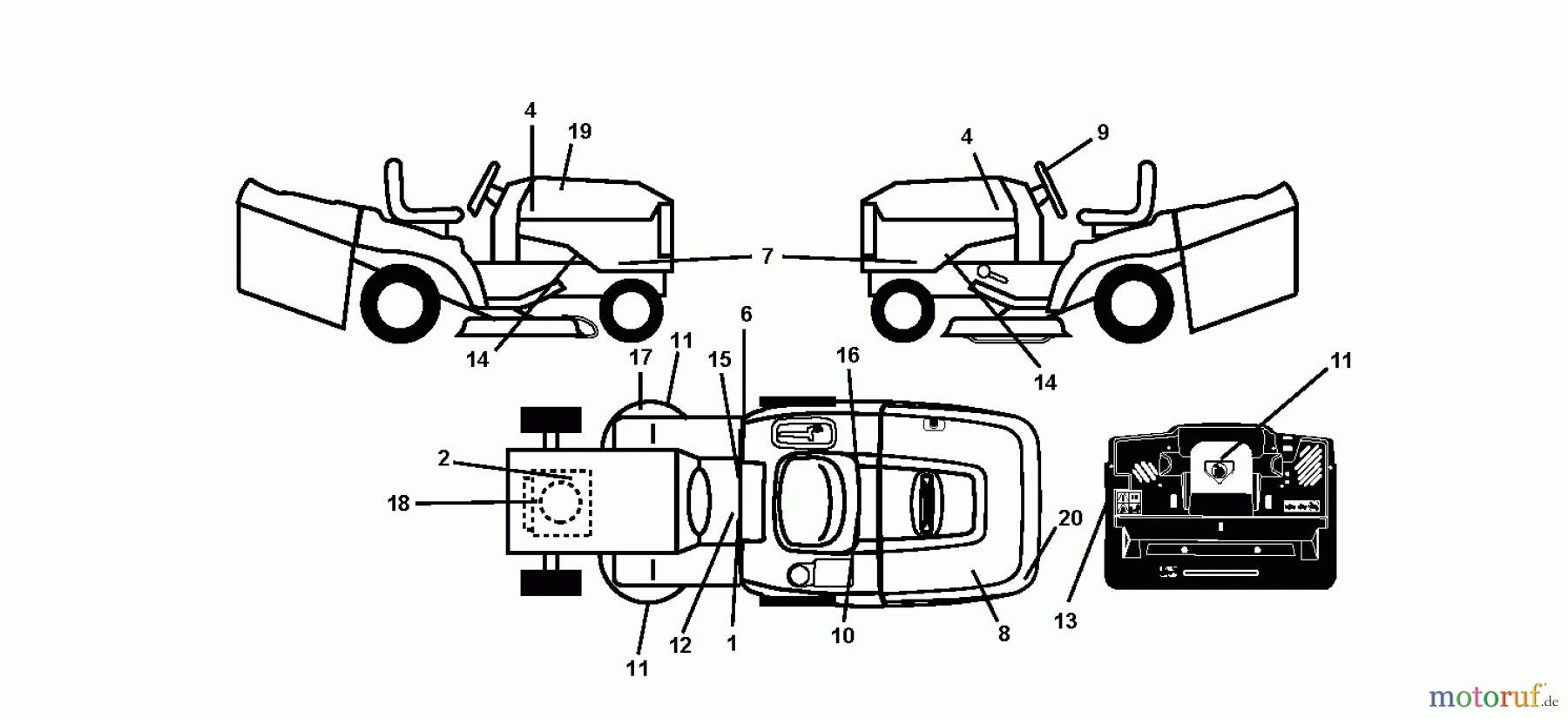Jonsered Rasen und Garten Traktoren LT2223 CMA2 (96061020003) - Jonsered Lawn & Garden Tractor (2009-04) DECALS