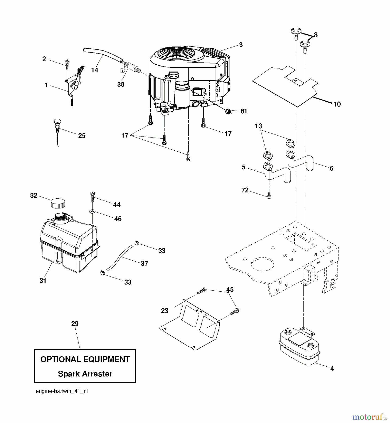 Jonsered Rasen und Garten Traktoren LT2223 CMA2 (96061020003) - Jonsered Lawn & Garden Tractor (2009-04) ENGINE
