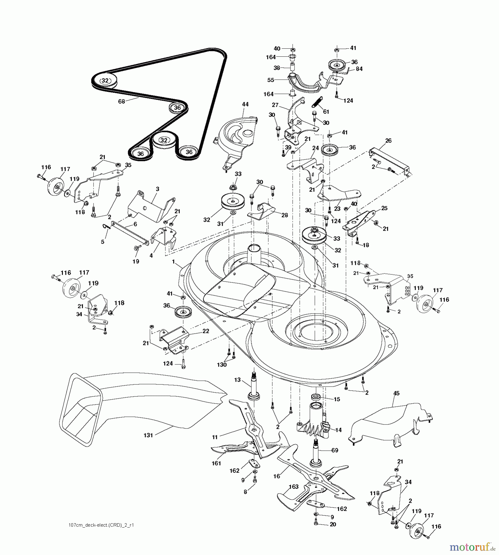 Jonsered Rasen und Garten Traktoren LT2223 CMA2 (96061020003) - Jonsered Lawn & Garden Tractor (2009-04) MOWER DECK / CUTTING DECK