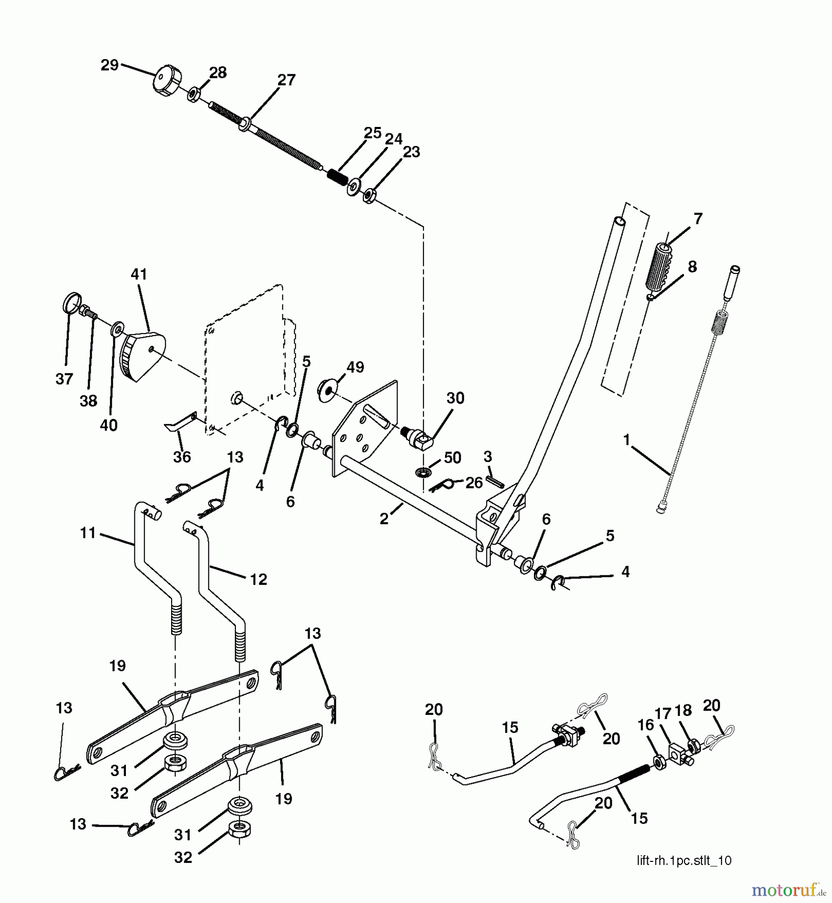 Jonsered Rasen und Garten Traktoren LT2223 CMA2 (96061020003) - Jonsered Lawn & Garden Tractor (2009-04) MOWER LIFT / DECK LIFT