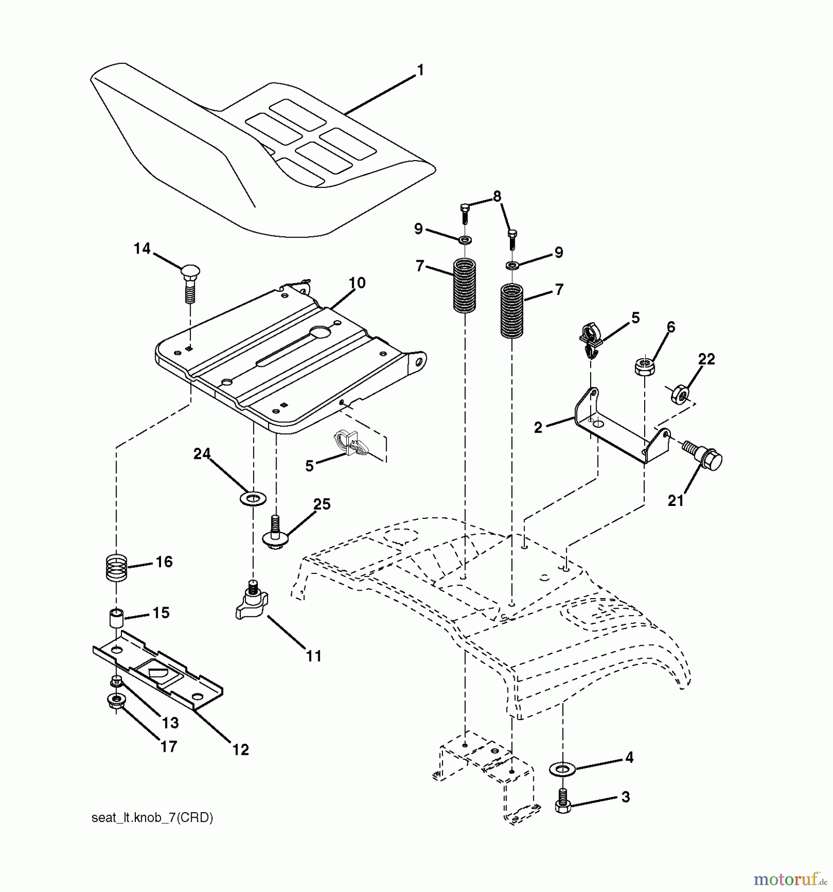  Jonsered Rasen  und Garten Traktoren LT2223 CMA2 (96061020003) - Jonsered Lawn & Garden Tractor (2009-04) SEAT