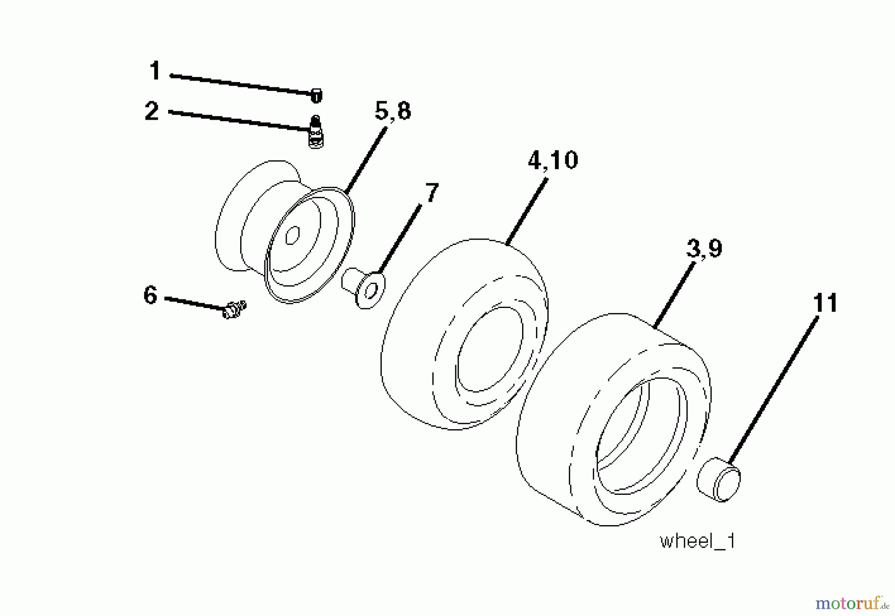 Jonsered Rasen und Garten Traktoren LT2223 CMA2 (96061020003) - Jonsered Lawn & Garden Tractor (2009-04) WHEELS TIRES