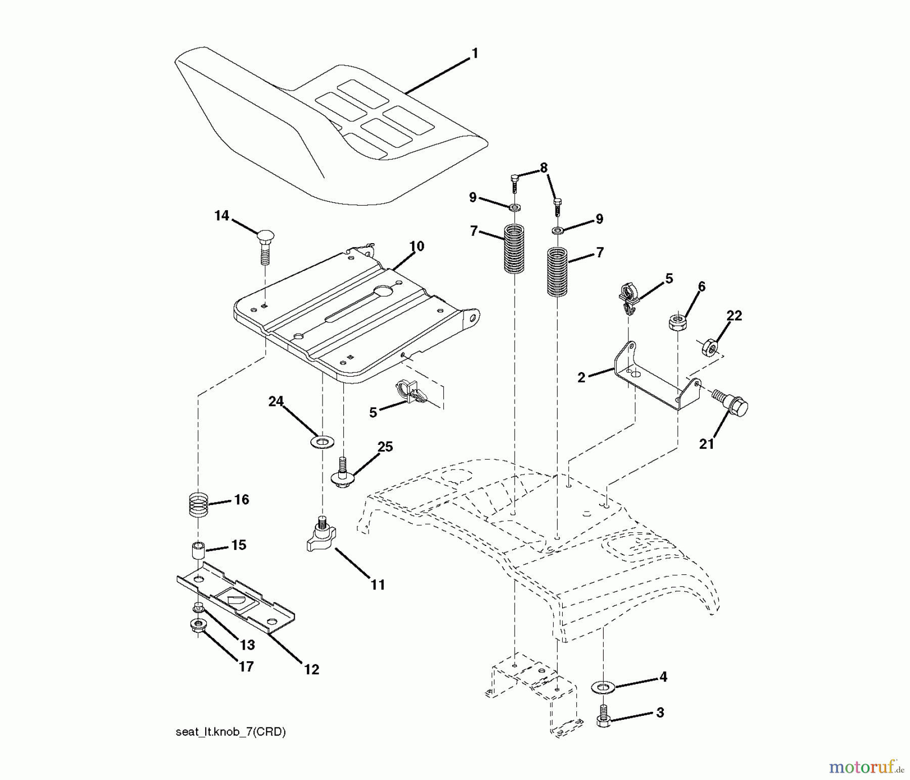 Jonsered Rasen und Garten Traktoren LT2223 CMA2 (96061024200) - Jonsered Lawn & Garden Tractor (2009-01) SEAT