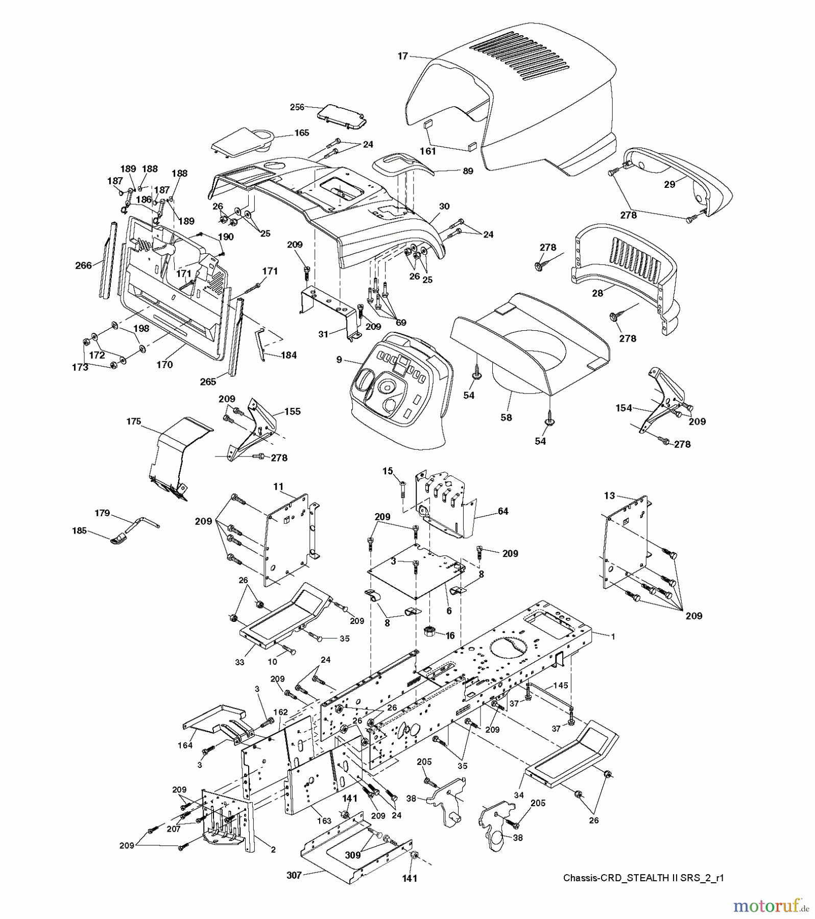  Jonsered Rasen  und Garten Traktoren LT2223 CMA2 (96061024300) - Jonsered Lawn & Garden Tractor (2009-01) CHASSIS ENCLOSURES
