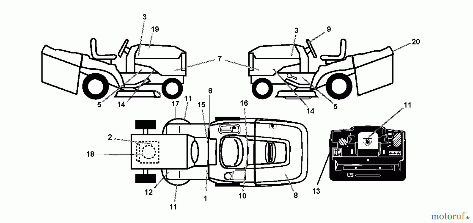  Jonsered Rasen  und Garten Traktoren LT2223 CMA2 (96061024300) - Jonsered Lawn & Garden Tractor (2009-01) DECALS