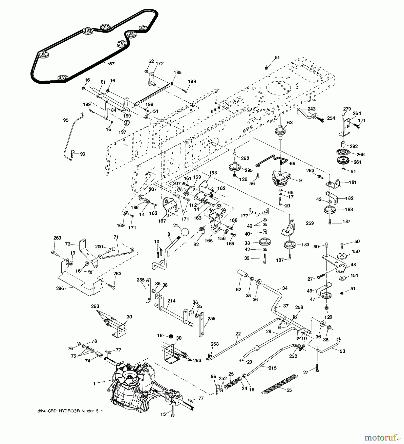  Jonsered Rasen  und Garten Traktoren LT2223 CMA2 (96061024300) - Jonsered Lawn & Garden Tractor (2009-01) DRIVE