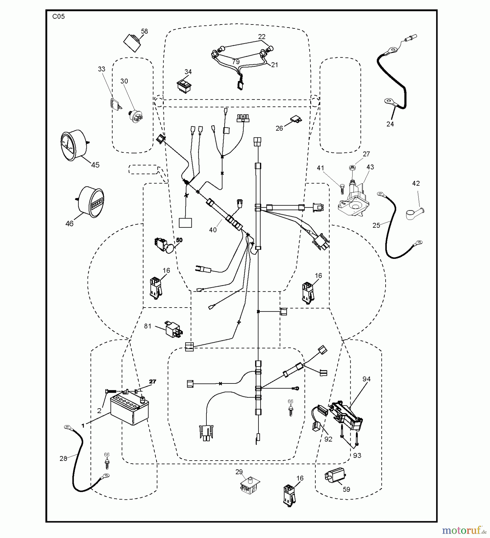  Jonsered Rasen  und Garten Traktoren LT2223 CMA2 (96061024300) - Jonsered Lawn & Garden Tractor (2009-01) ELECTRICAL