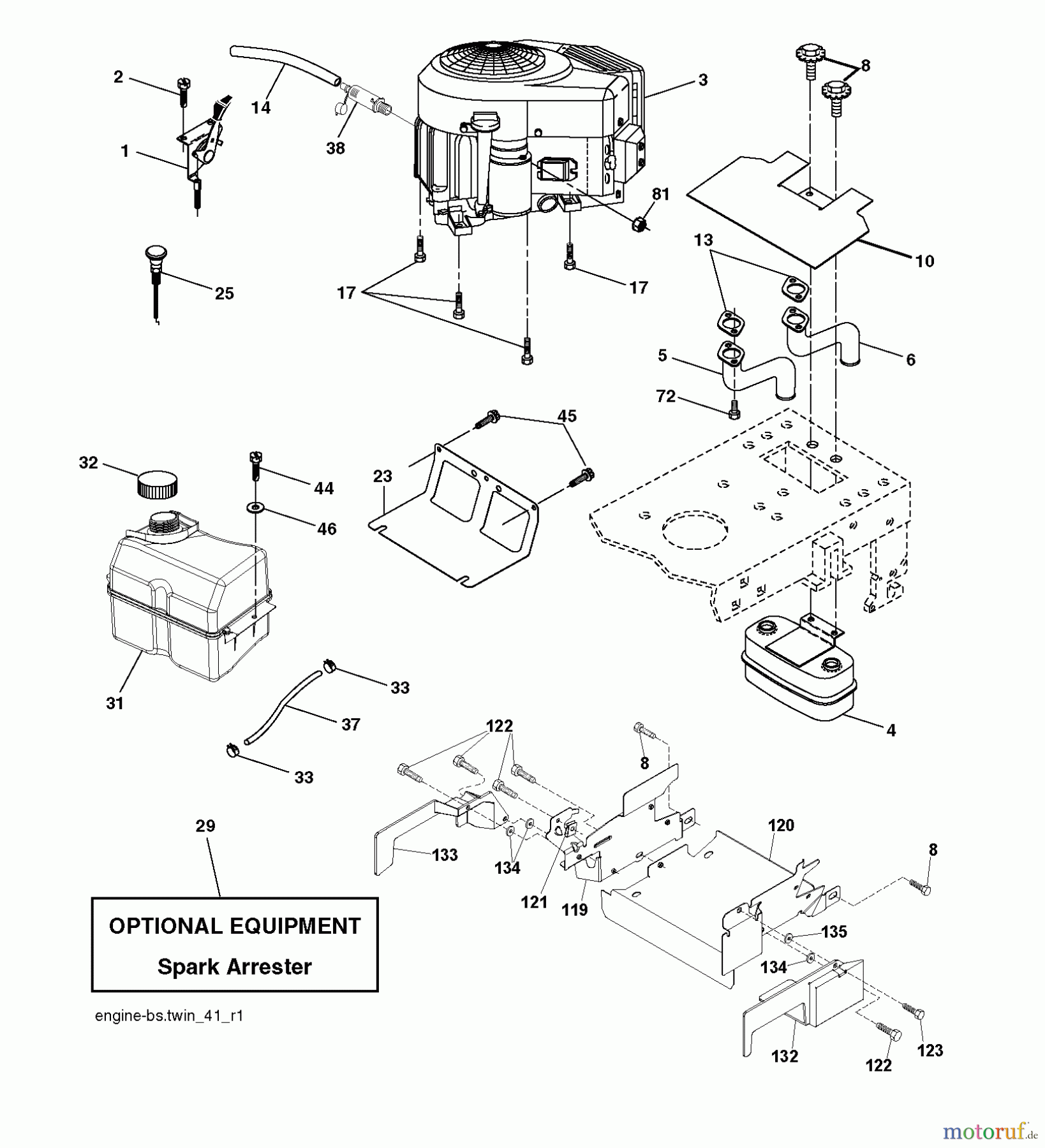 Jonsered Rasen und Garten Traktoren LT2223 CMA2 (96061024300) - Jonsered Lawn & Garden Tractor (2009-01) ENGINE