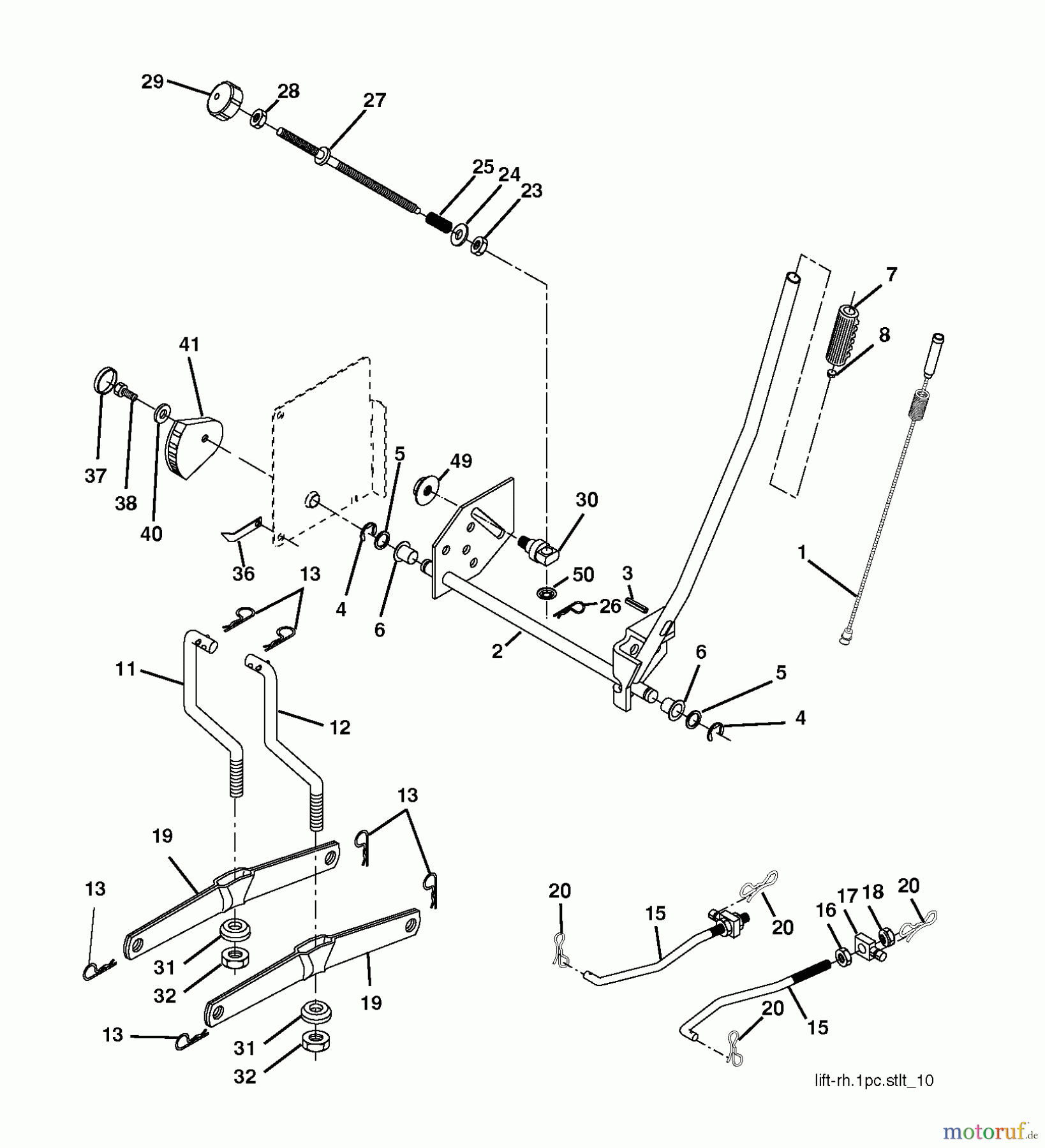 Jonsered Rasen und Garten Traktoren LT2223 CMA2 (96061024300) - Jonsered Lawn & Garden Tractor (2009-01) MOWER LIFT / DECK LIFT
