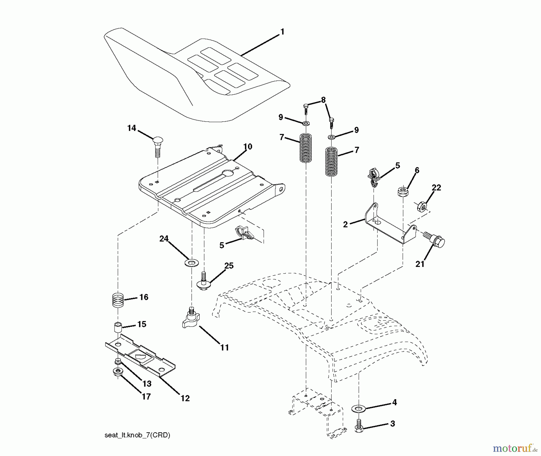  Jonsered Rasen  und Garten Traktoren LT2223 CMA2 (96061026801) - Jonsered Lawn & Garden Tractor (2010-08) SEAT