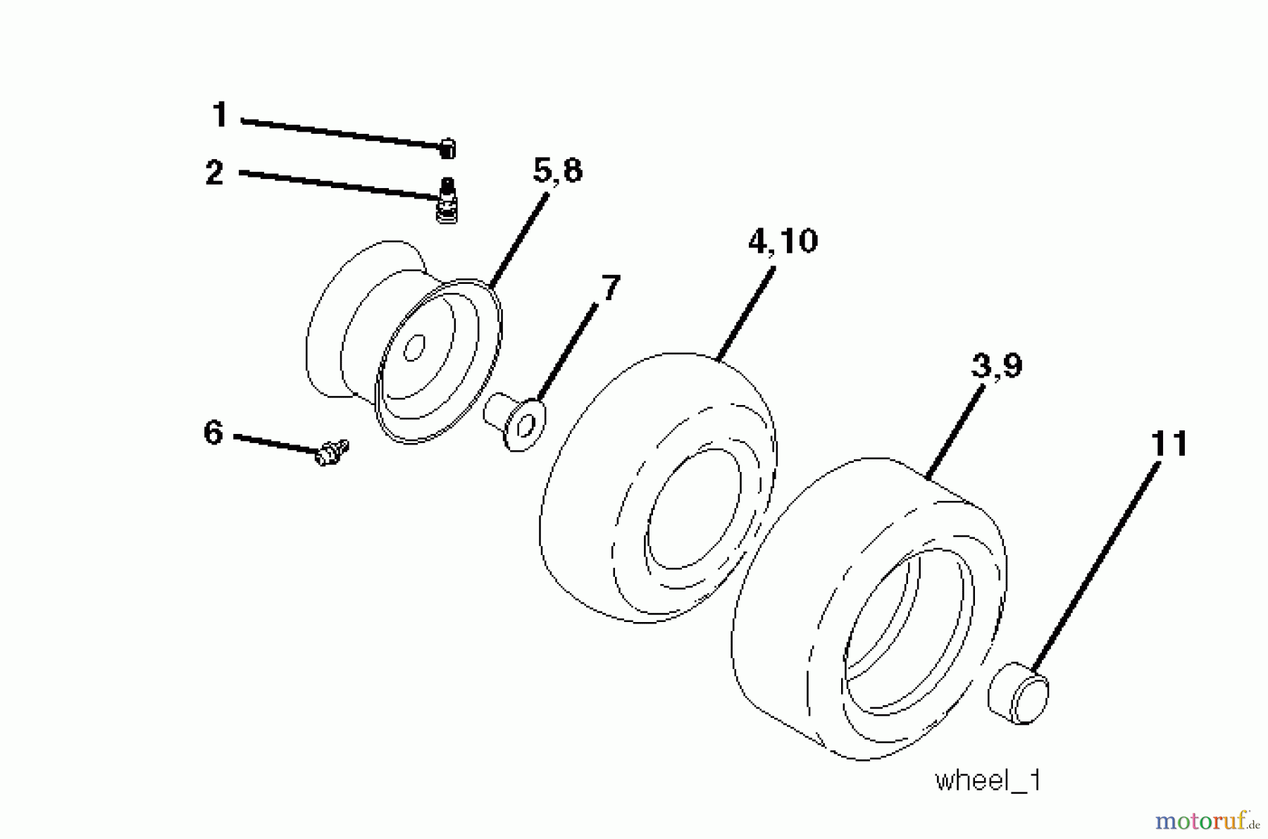 Jonsered Rasen und Garten Traktoren LT2223 CMA2 (96061026801) - Jonsered Lawn & Garden Tractor (2010-08) WHEELS TIRES