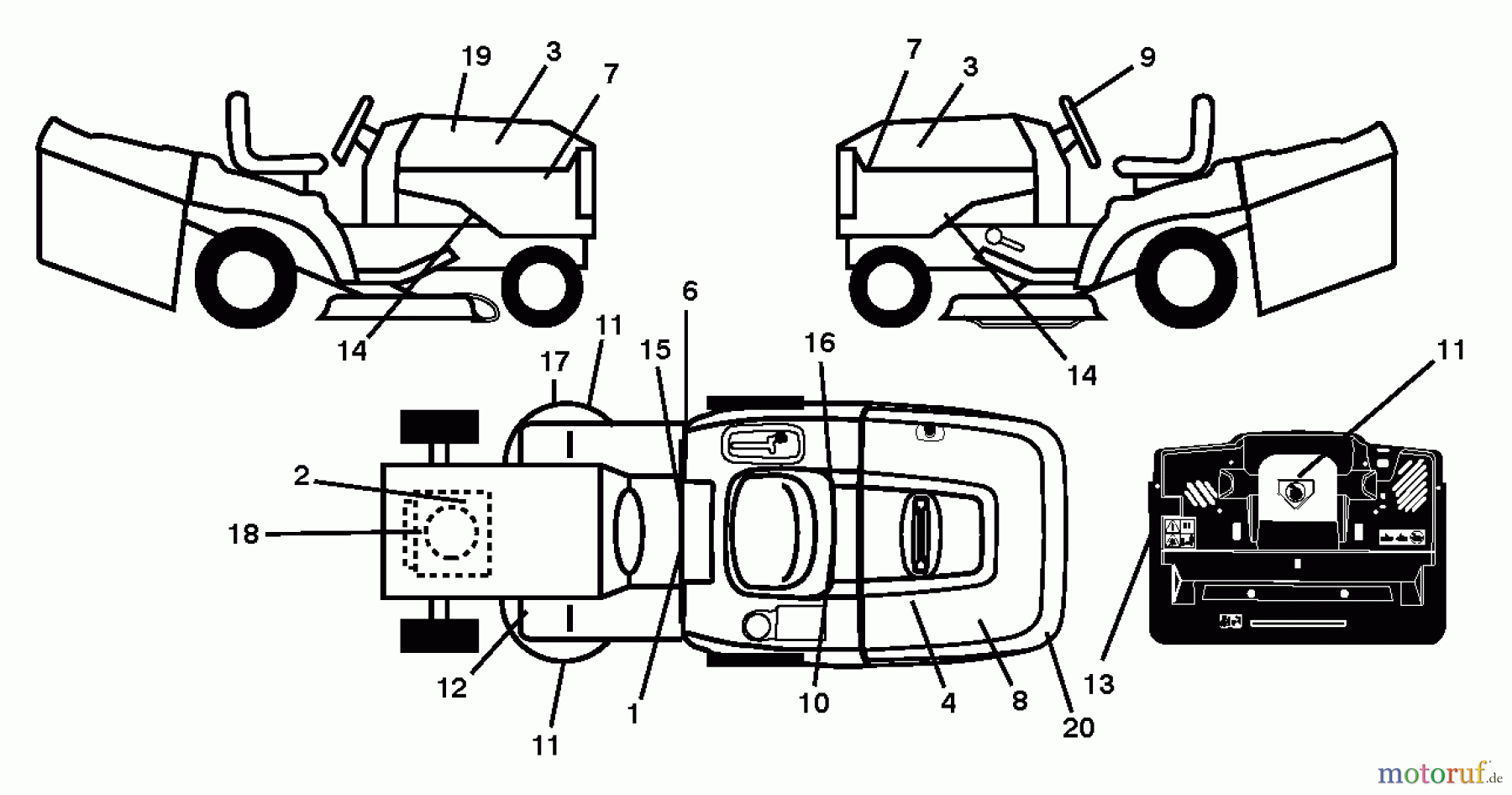 Jonsered Rasen und Garten Traktoren LT2223 CMA2 (96061026801) - Jonsered Lawn & Garden Tractor (2010-08) DECALS