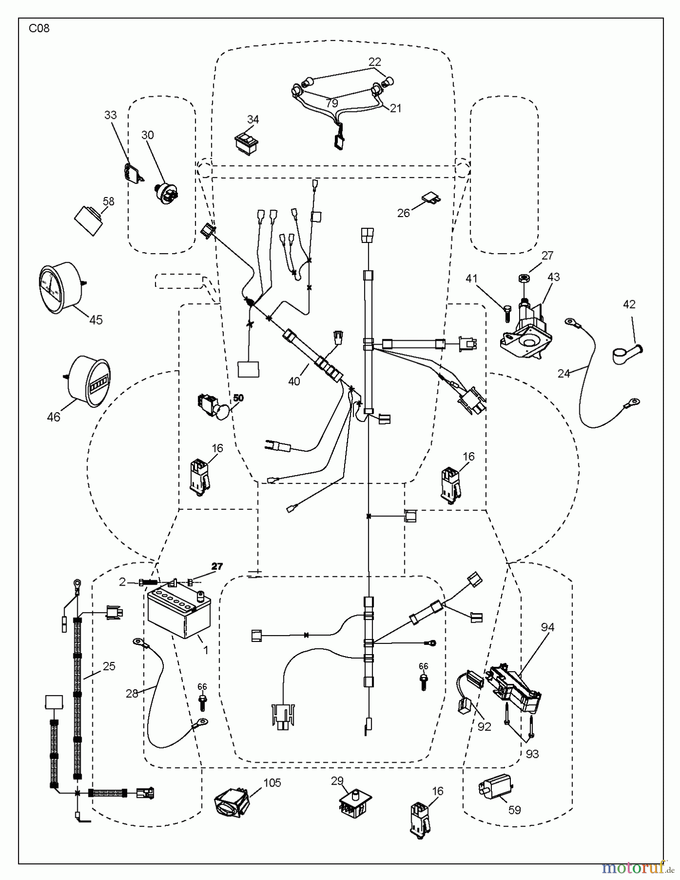 Jonsered Rasen und Garten Traktoren LT2223 CMA2 (96061026801) - Jonsered Lawn & Garden Tractor (2010-08) ELECTRICAL
