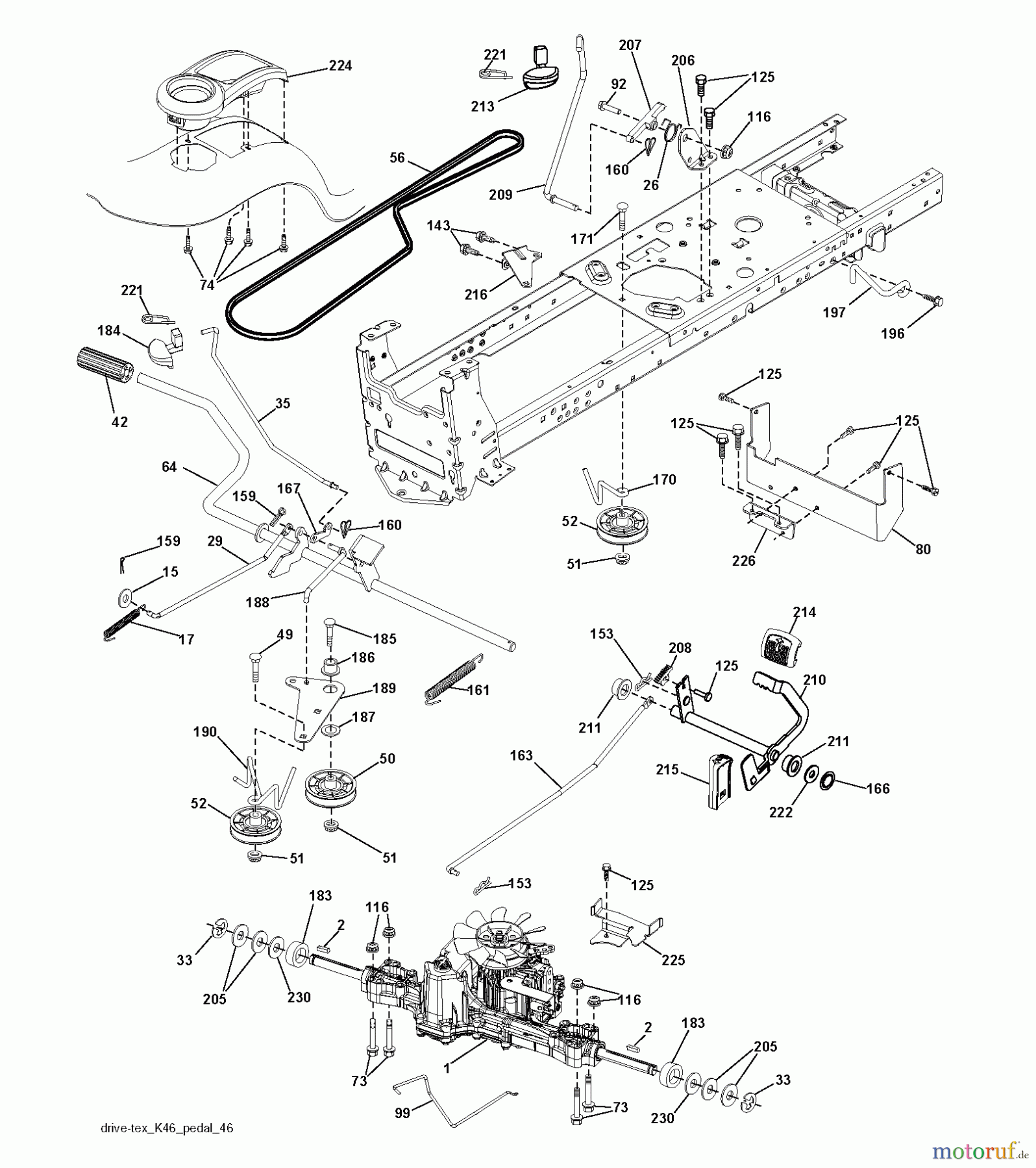  Jonsered Rasen  und Garten Traktoren LT2226 A2 (96041014500) - Jonsered Lawn & Garden Tractor (2009-04) DRIVE