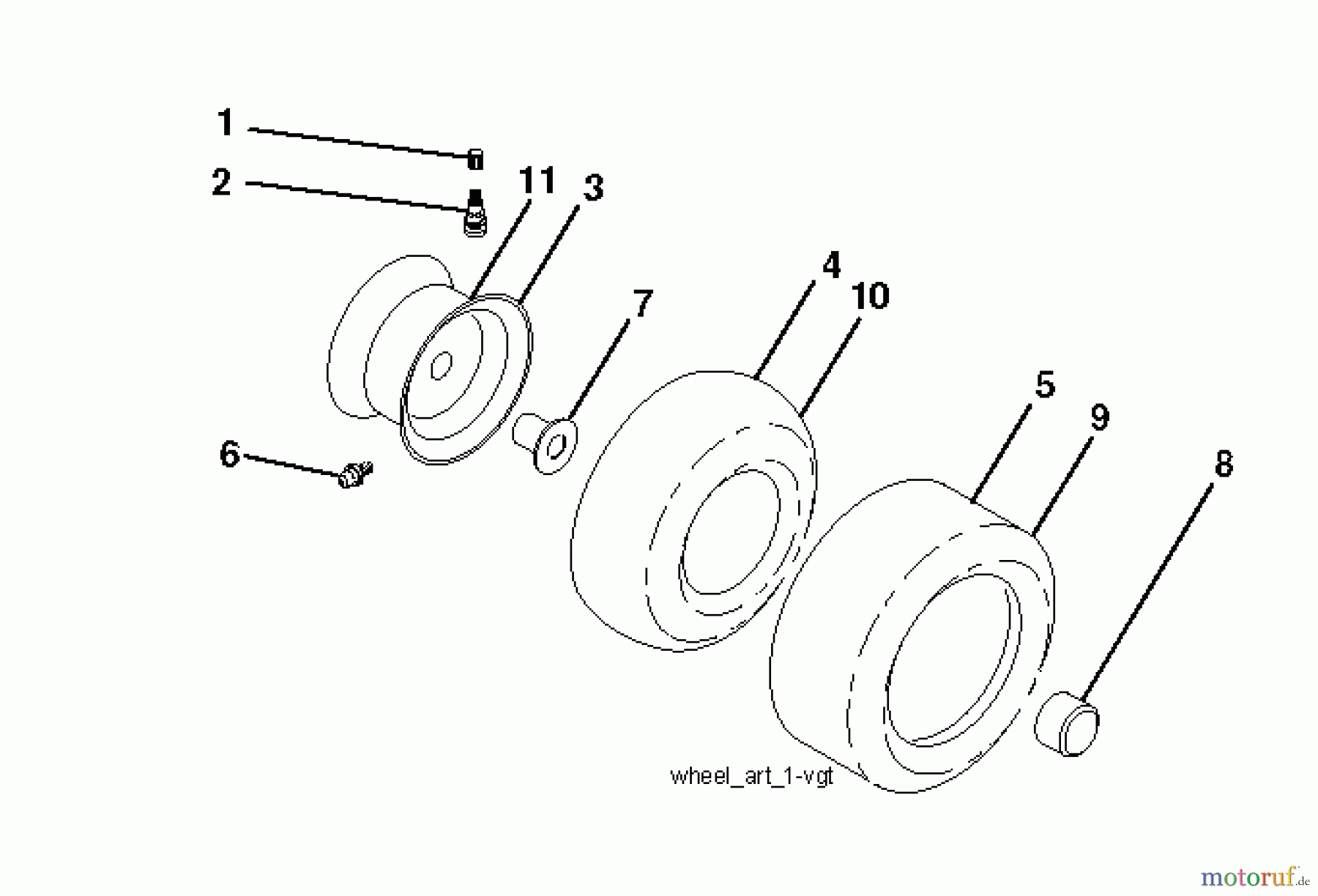 Jonsered Rasen und Garten Traktoren LT2226 A2 (96041014500) - Jonsered Lawn & Garden Tractor (2009-04) WHEELS TIRES