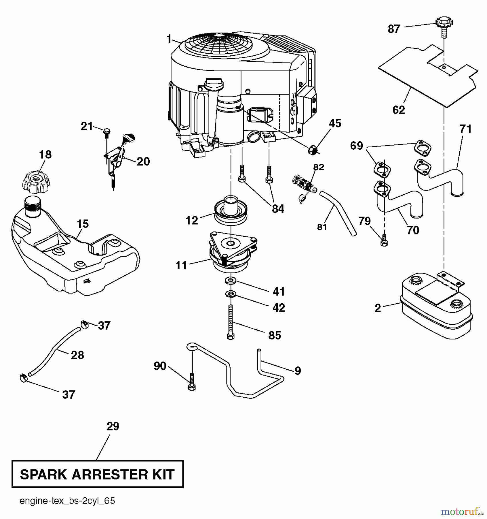  Jonsered Rasen  und Garten Traktoren LT2226 A2 (96041014501) - Jonsered Lawn & Garden Tractor (2010-02) ENGINE