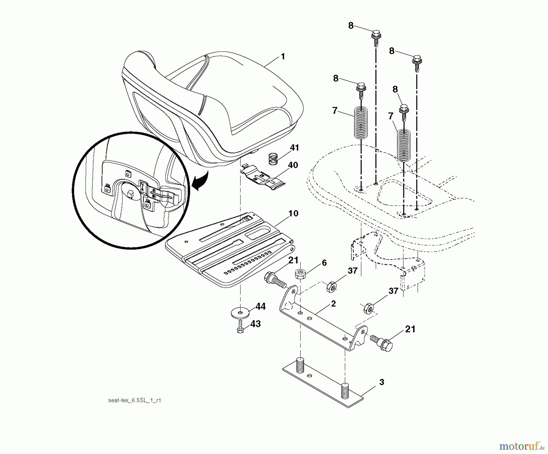 Jonsered Rasen und Garten Traktoren LT2226 A2 (96041014501) - Jonsered Lawn & Garden Tractor (2010-02) SEAT