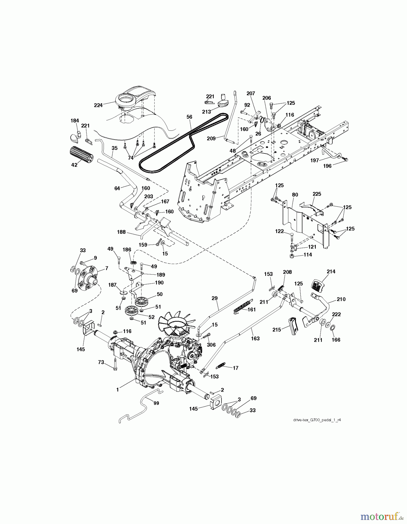  Jonsered Rasen  und Garten Traktoren LT2227 A2 (96041014602) - Jonsered Lawn & Garden Tractor (2012-08) DRIVE