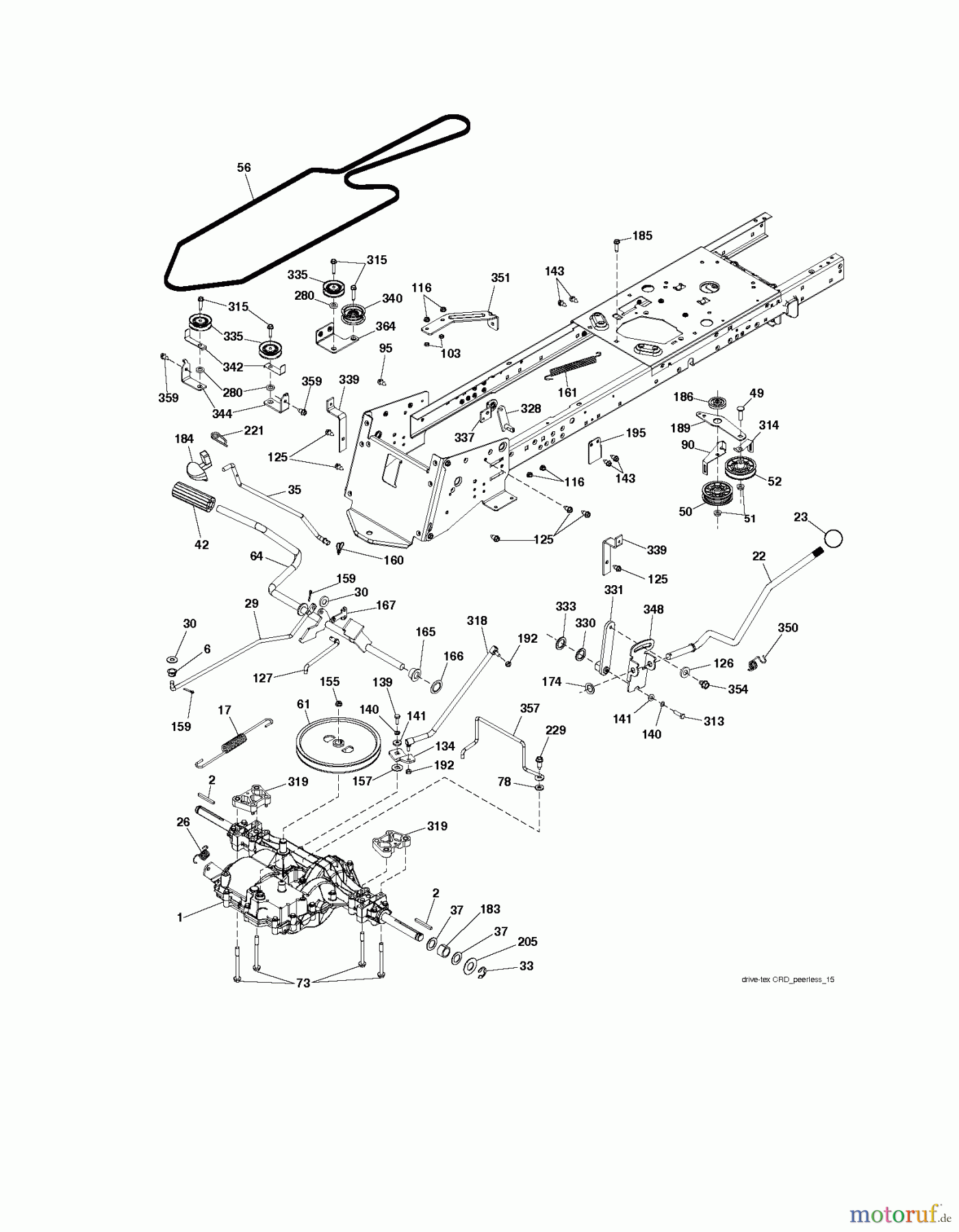 Jonsered Rasen und Garten Traktoren LT2316 CM (96051000401) - Jonsered Lawn & Garden Tractor (2011-08) DRIVE
