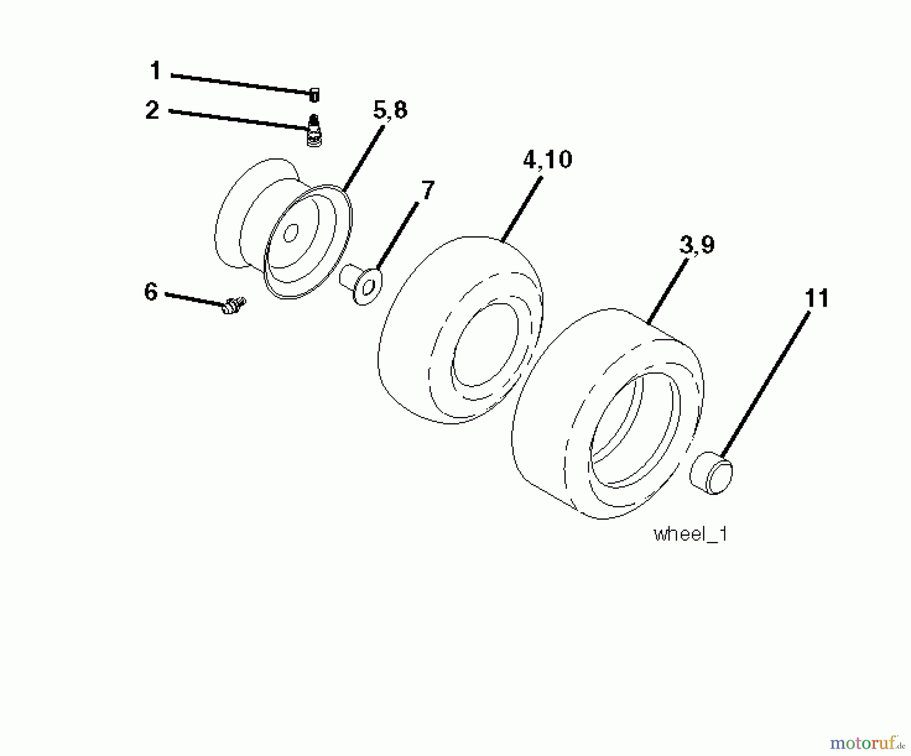 Jonsered Rasen und Garten Traktoren LT2318 CMA2 (96051004500) - Jonsered Lawn & Garden Tractor (2012-02) WHEELS TIRES