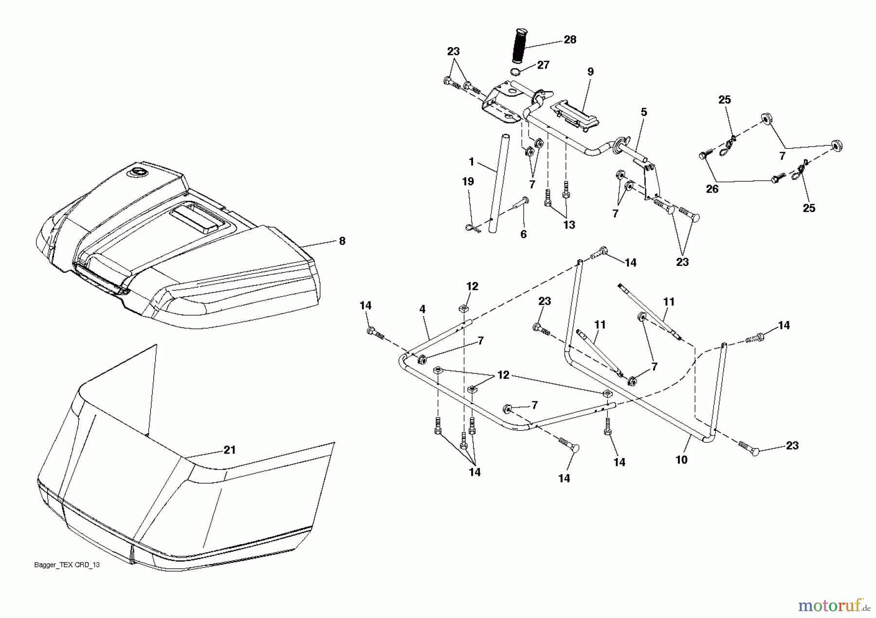 Jonsered Rasen und Garten Traktoren LT2316 CM (96051000401) - Jonsered Lawn & Garden Tractor (2011-08) BAGGER
