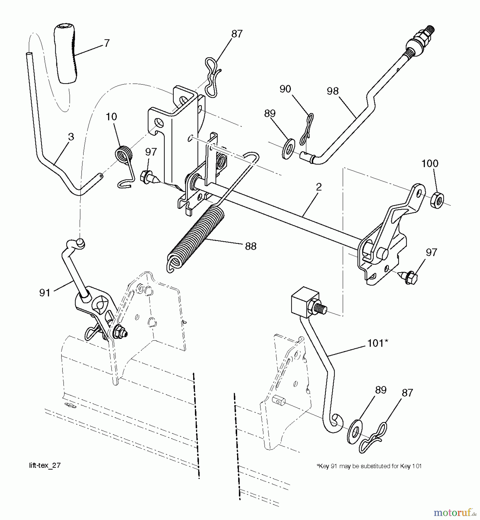  Jonsered Rasen  und Garten Traktoren LT2316 CM (96051002002) - Jonsered Lawn & Garden Tractor (2012-08) MOWER LIFT / DECK LIFT