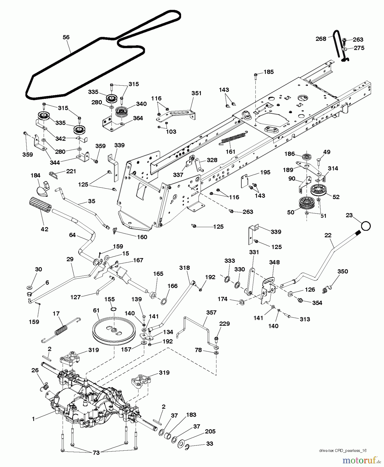  Jonsered Rasen  und Garten Traktoren LT2316 CM (96051002002) - Jonsered Lawn & Garden Tractor (2012-08) DRIVE