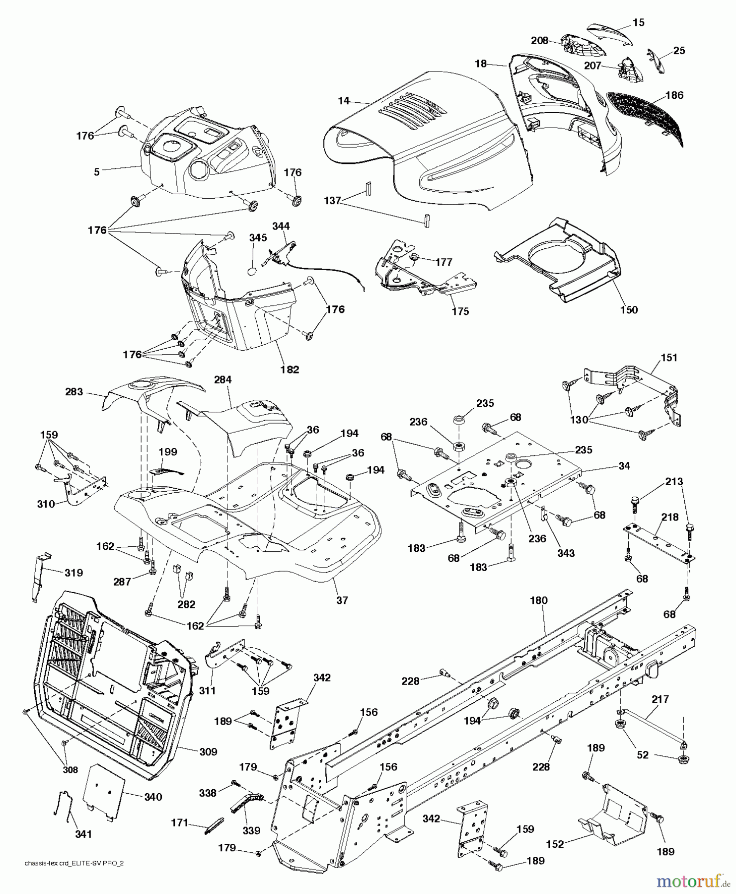 Jonsered Rasen und Garten Traktoren LT2316 CMA2 (96051000600) - Jonsered Lawn & Garden Tractor (2011-03) CHASSIS ENCLOSURES