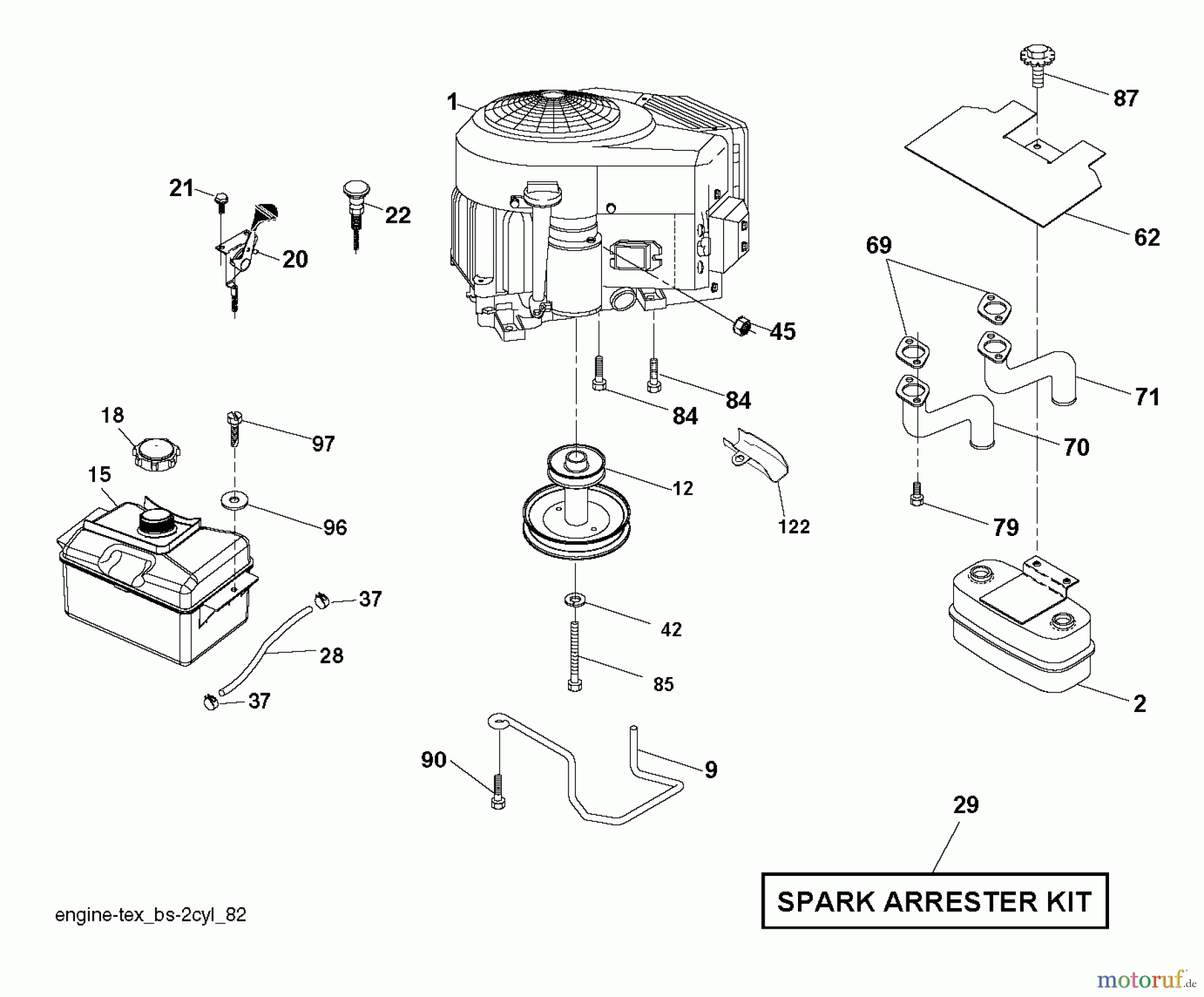 Jonsered Rasen und Garten Traktoren LT2316 CMA2 (96051000600) - Jonsered Lawn & Garden Tractor (2011-03) ENGINE