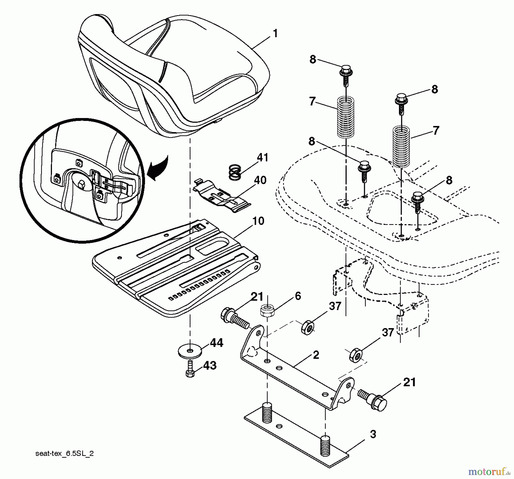 Jonsered Rasen und Garten Traktoren LT2320 CMA2 (96051008400) - Jonsered Lawn & Garden Tractor (2013-06) SEAT