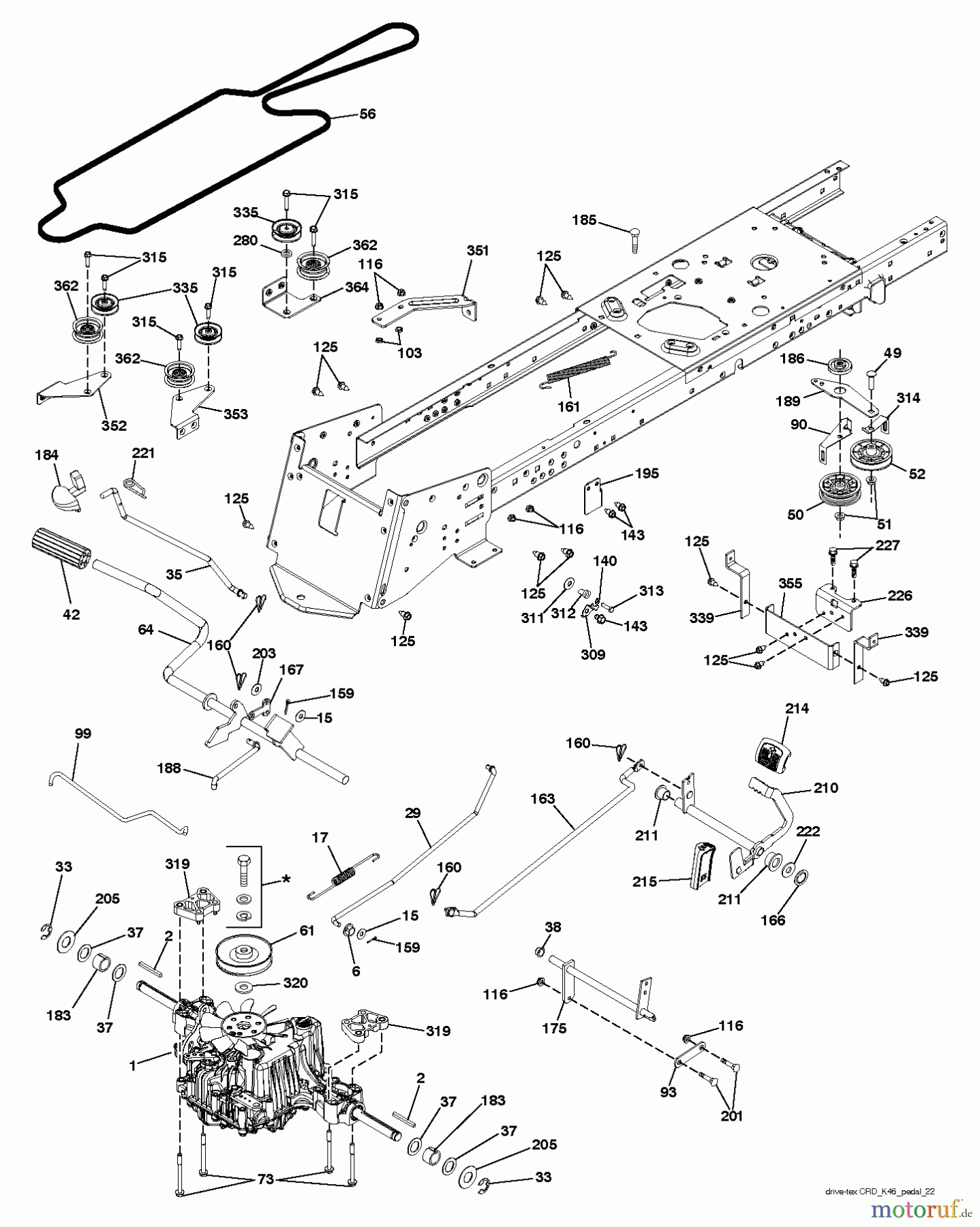 Jonsered Rasen und Garten Traktoren LT2316 CMA2 (96051002200) - Jonsered Lawn & Garden Tractor (2011-01) DRIVE